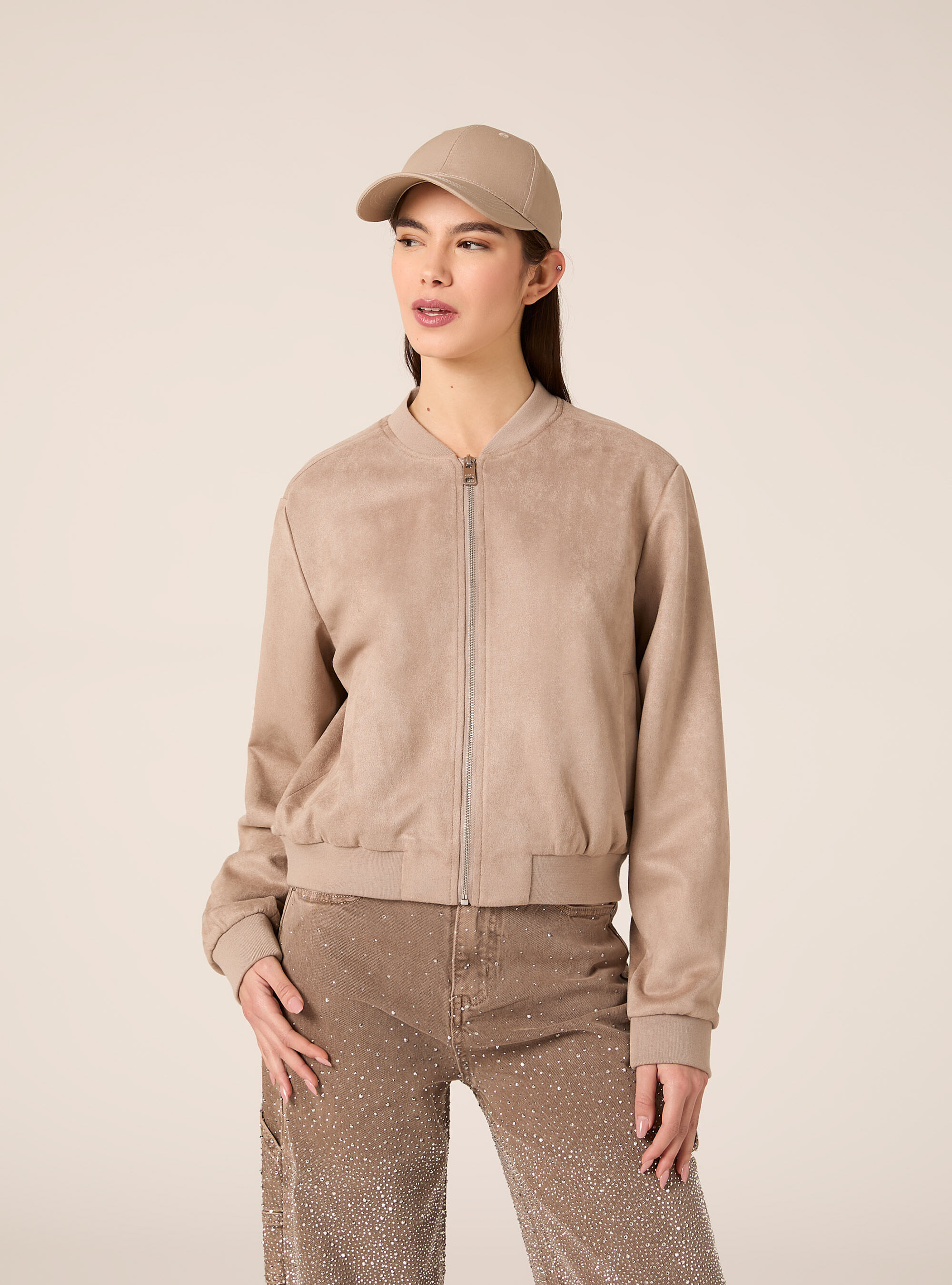 Suede bomber jacket

