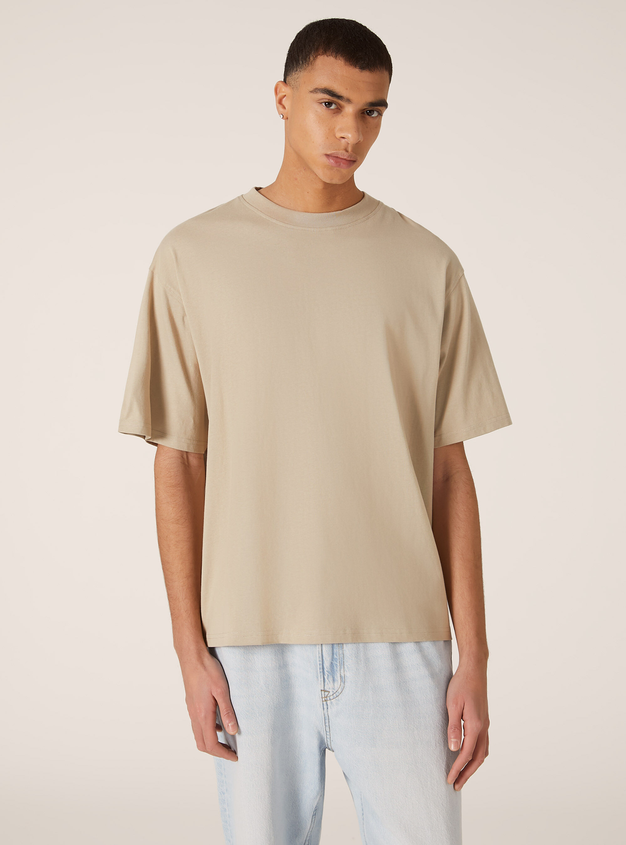 T-shirt coupe carr&eacute;e en coton