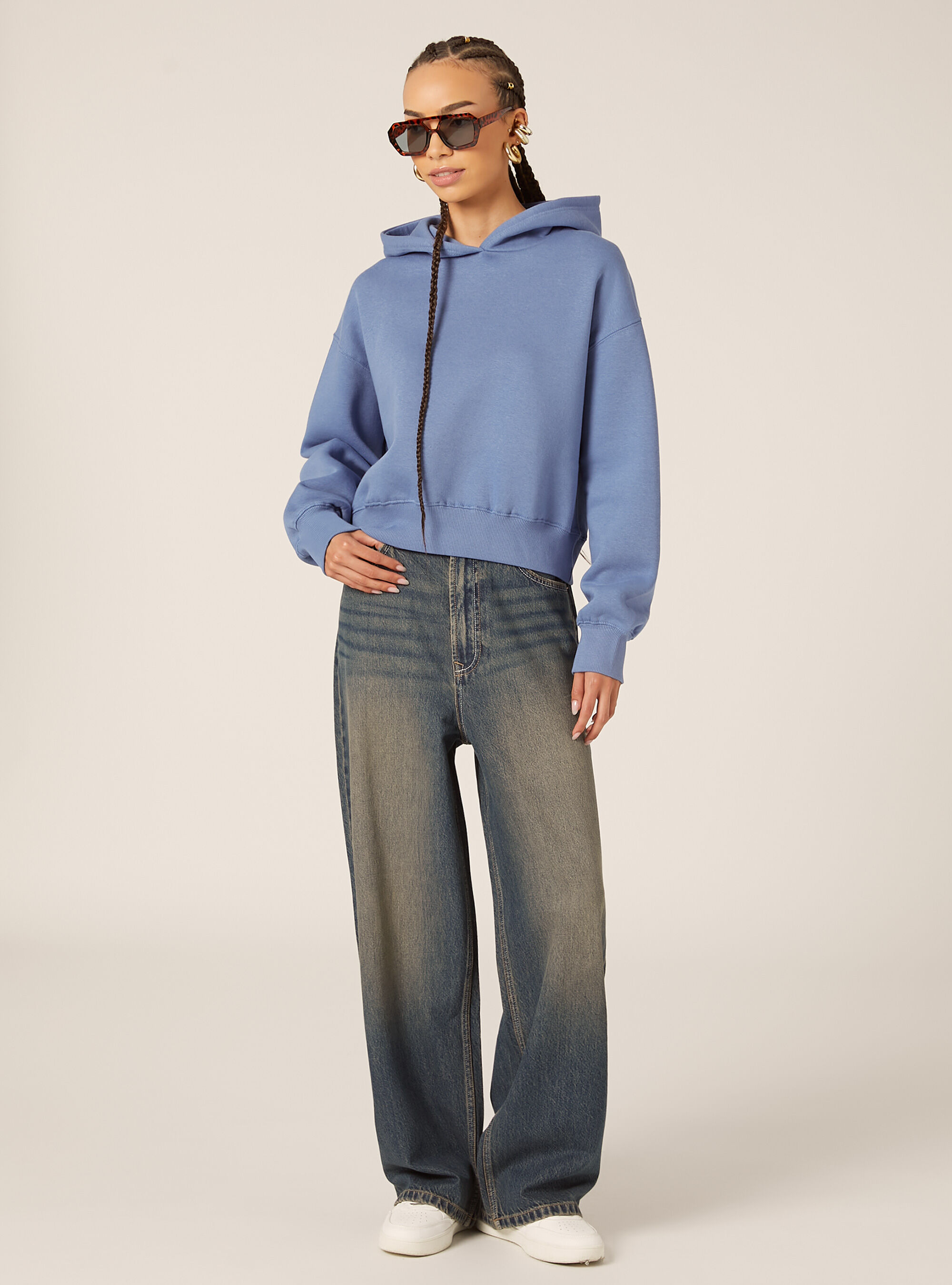 Sweat &agrave; capuche coupe boxy