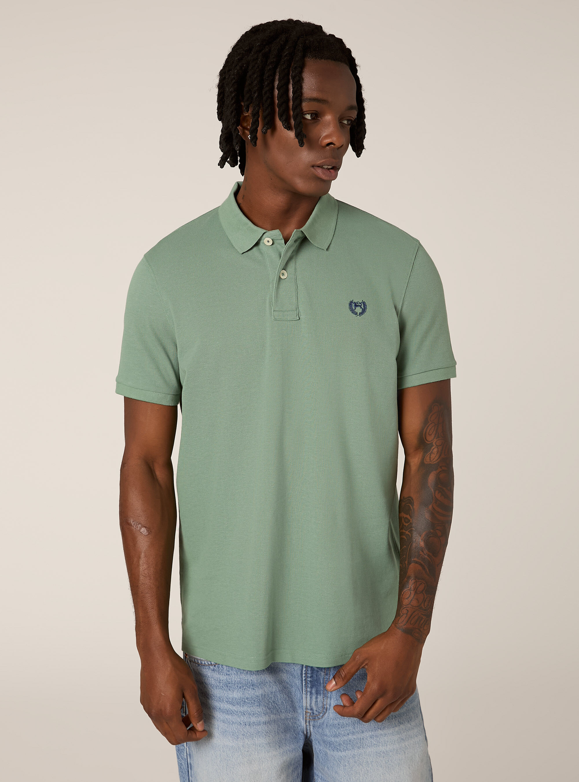 Cotton piqu&eacute; polo shirt with embroidery