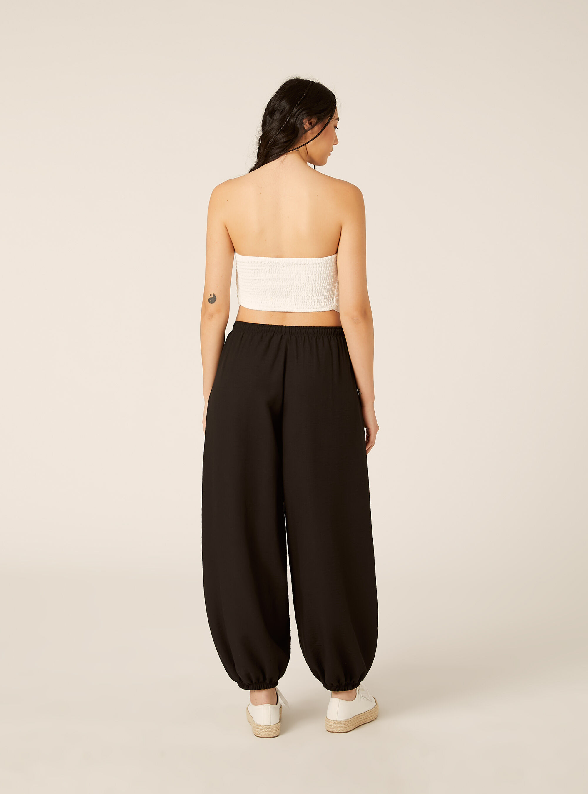 Pantalon Coupe Balloon, BK1 BLACK