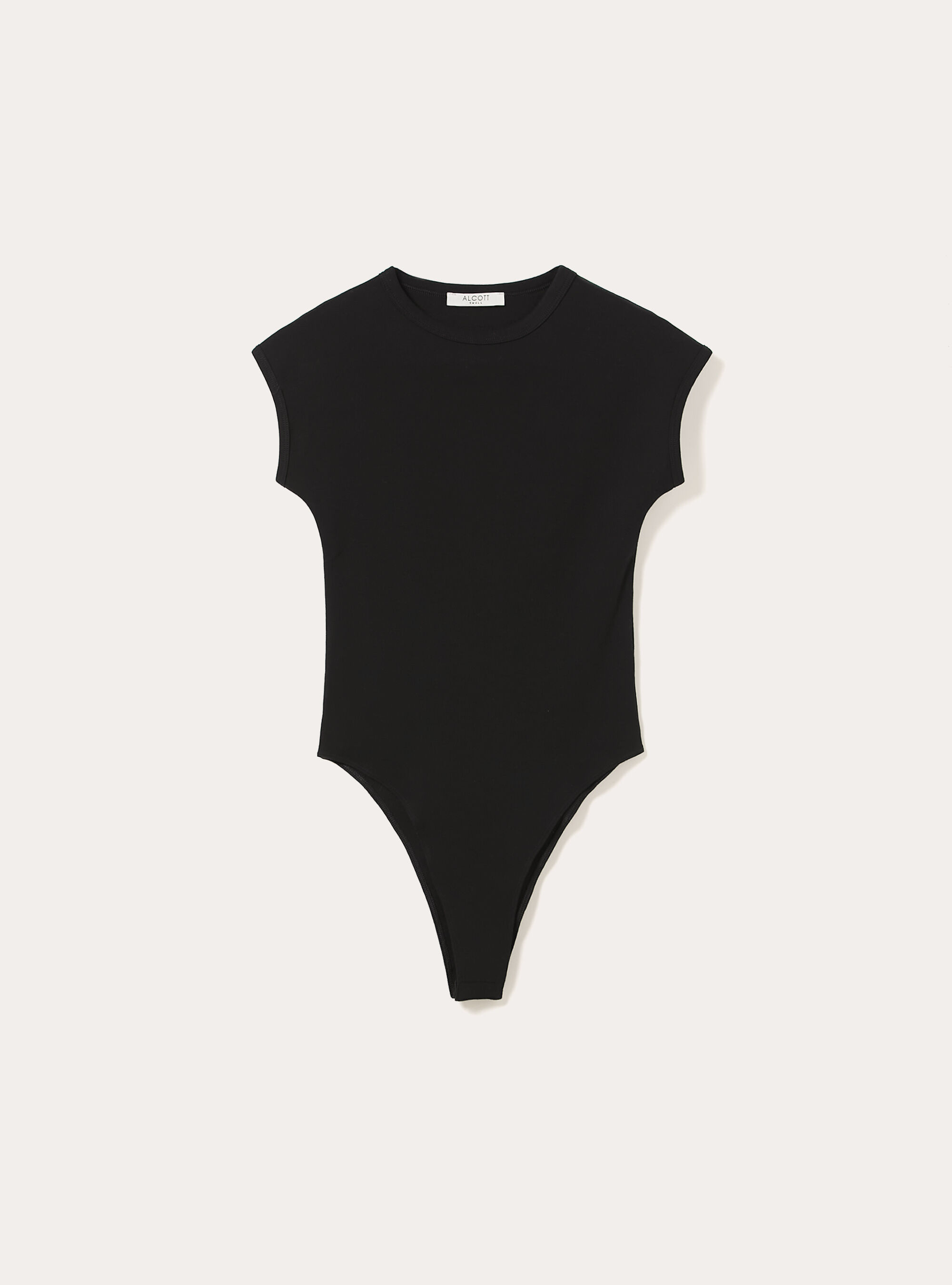 Body de algod&oacute;n el&aacute;stico acanalado, BK1 BLACK