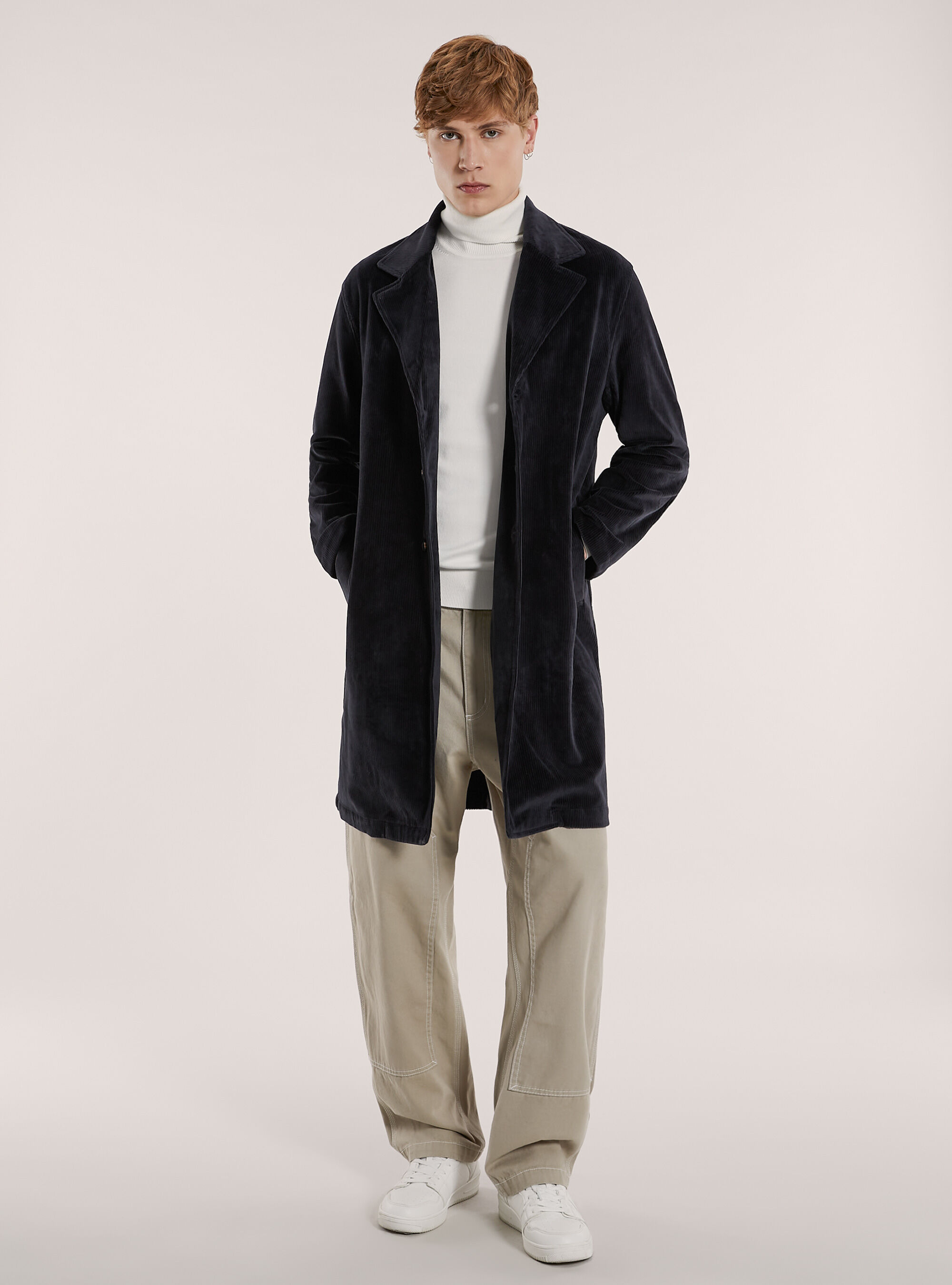 Manteau en velours non doubl&eacute;