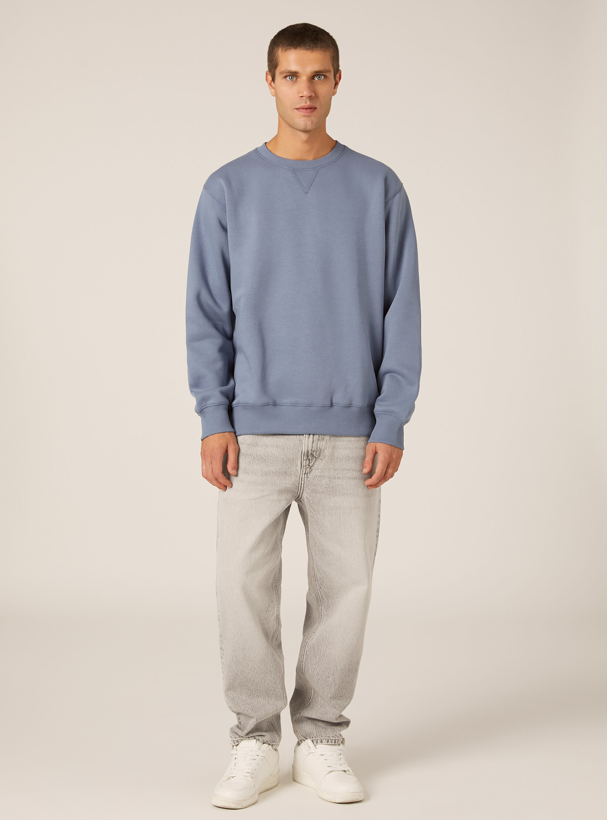 Sweat-shirt &agrave; col rond uni