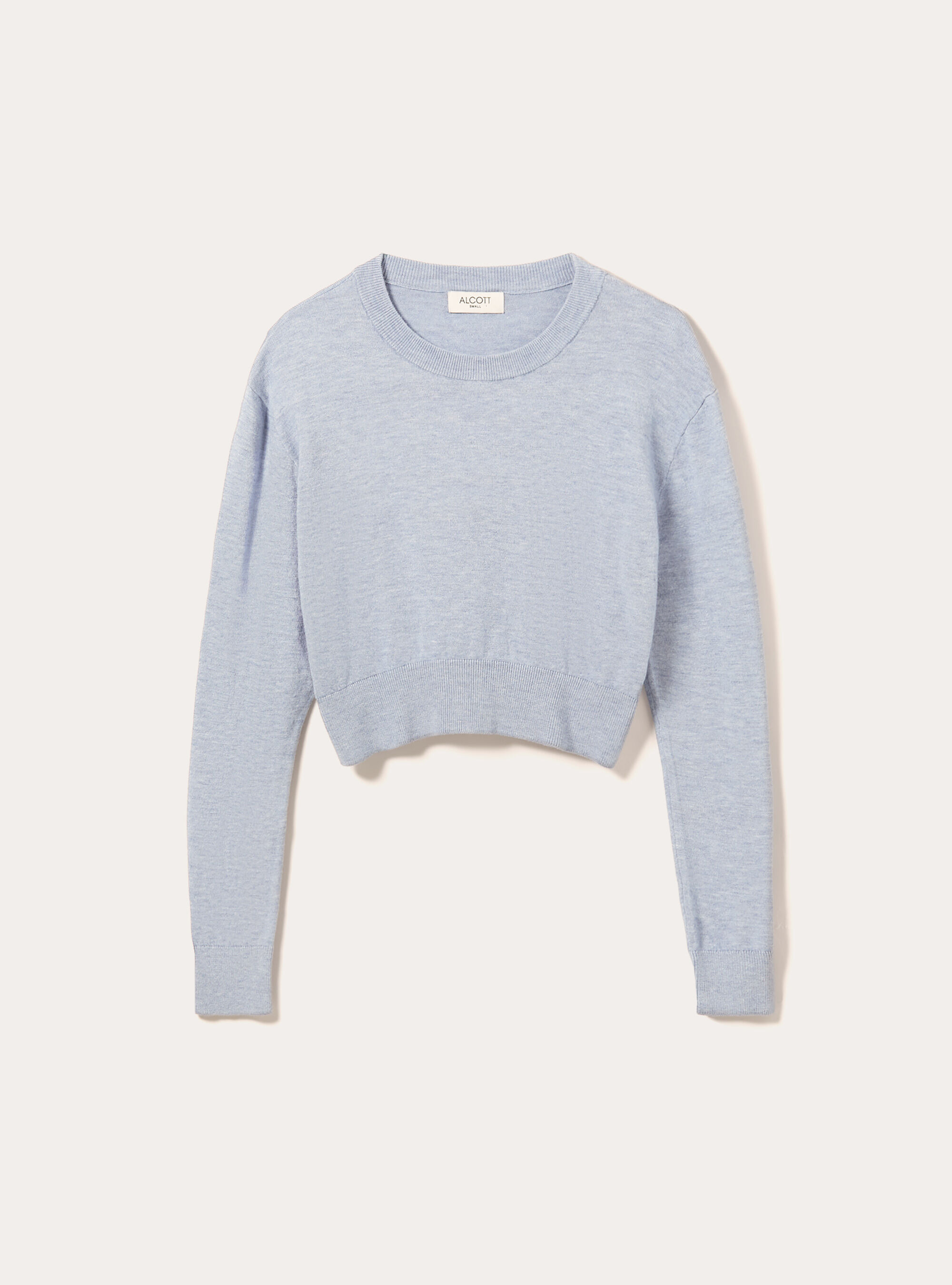 Pull &agrave; col rond coupe boxy, MAZ2 AZURE MEL MEDIUM
