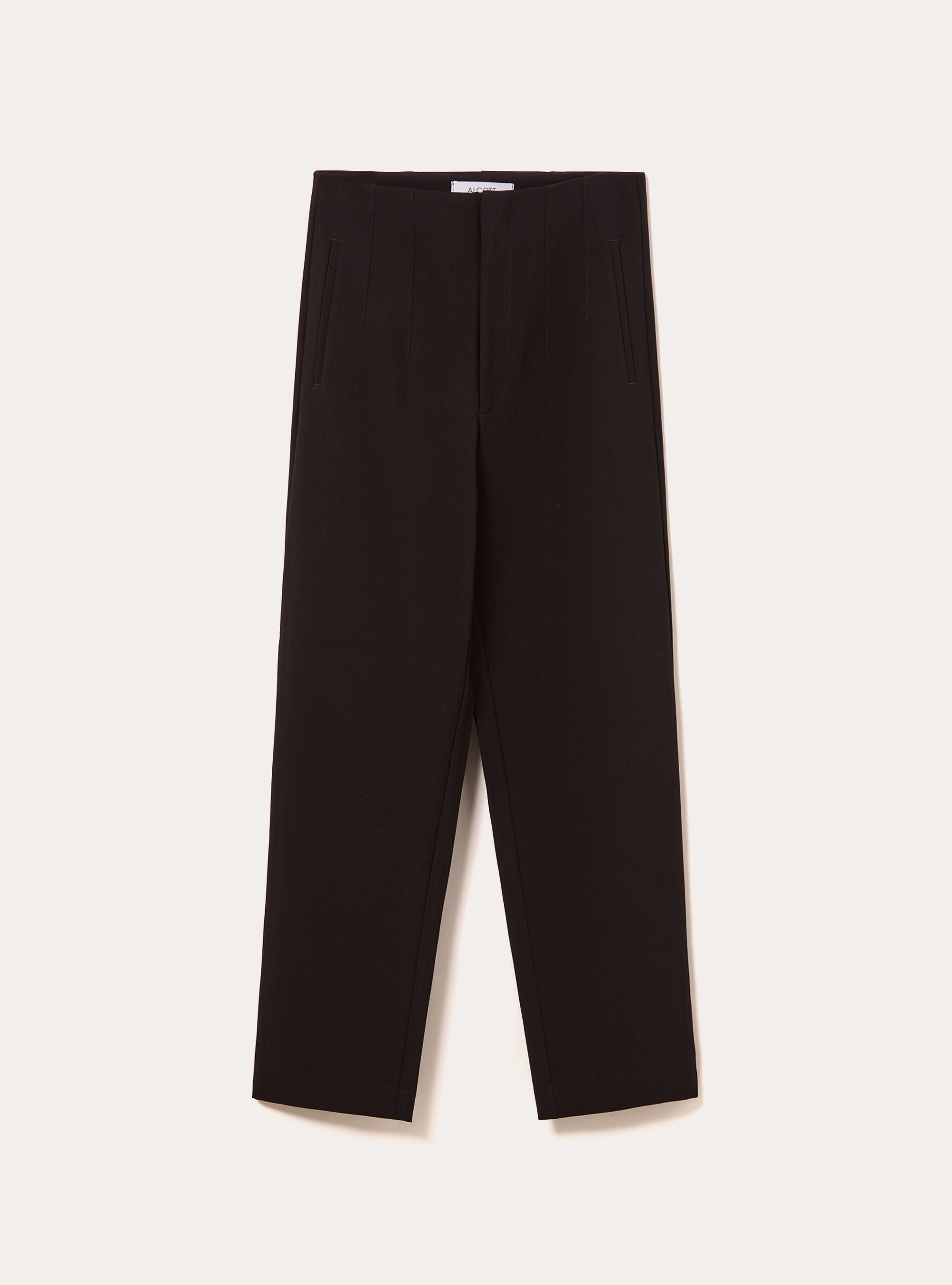 Pantalon uni &agrave; pinces, BK1 BLACK