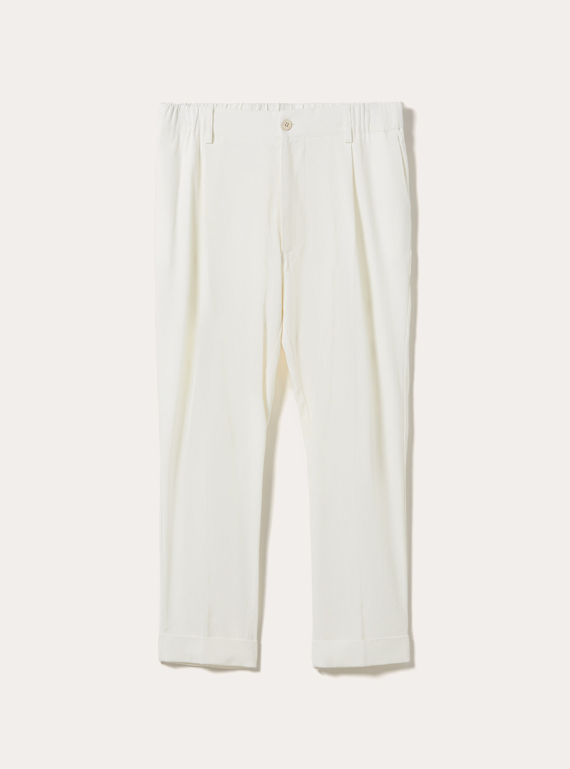 Linen Blend Pleated Trousers, WH2 WHITE
