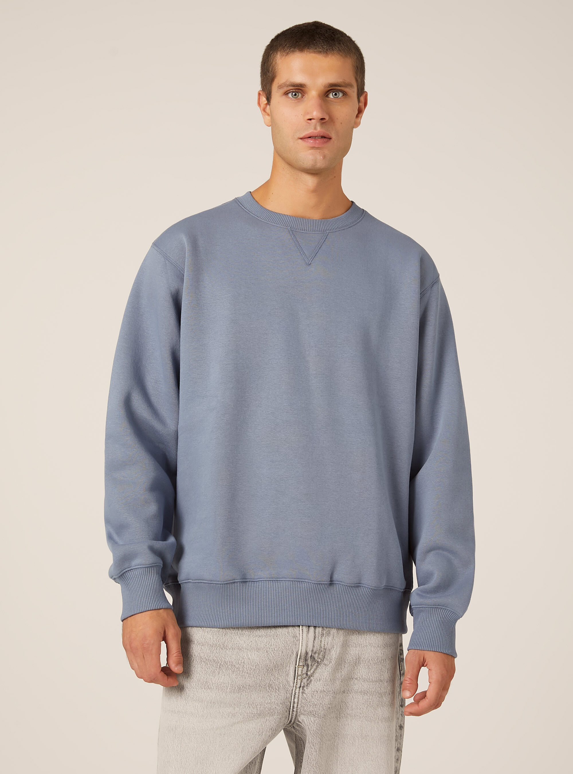 Sweat-shirt &agrave; col rond uni