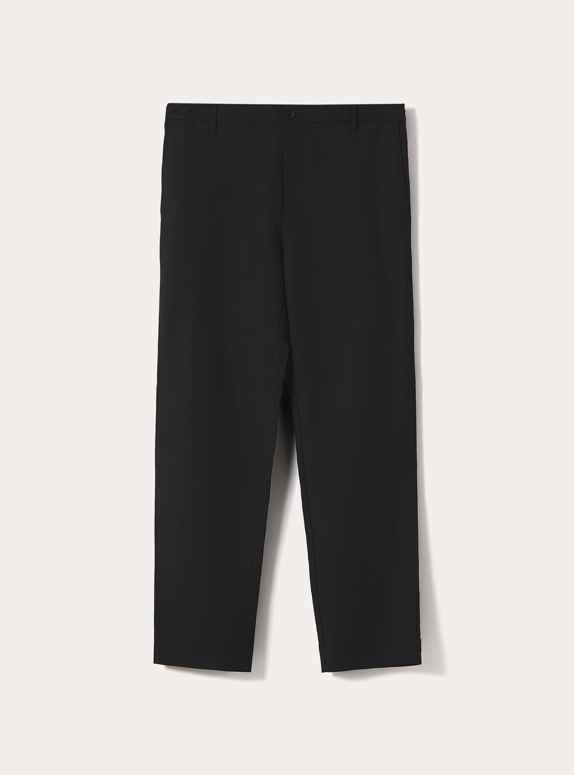 Linen blend chino trousers, BK1 BLACK