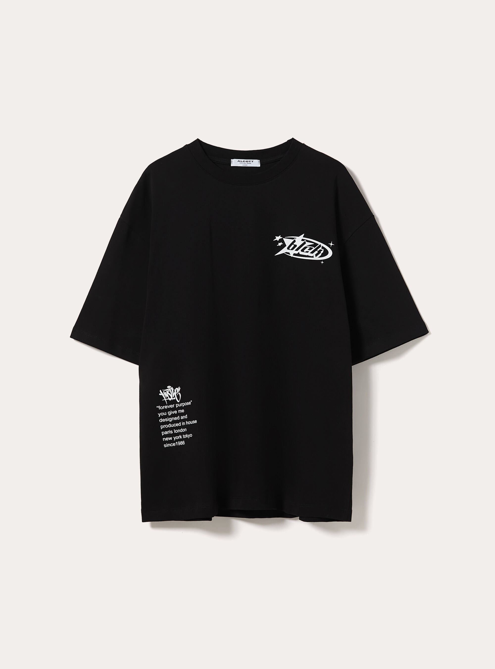 T-Shirt mit Six Seven-Print, BK1 BLACK