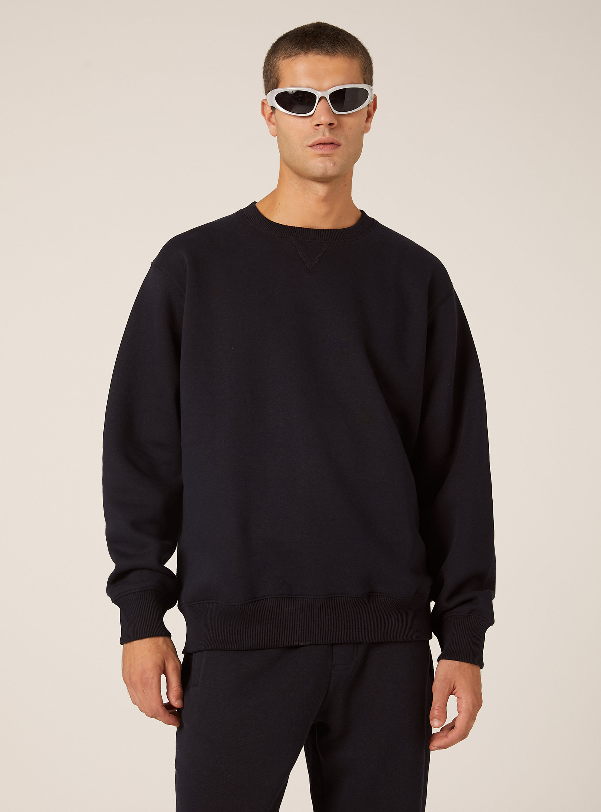 Sweat-shirt &agrave; col rond uni