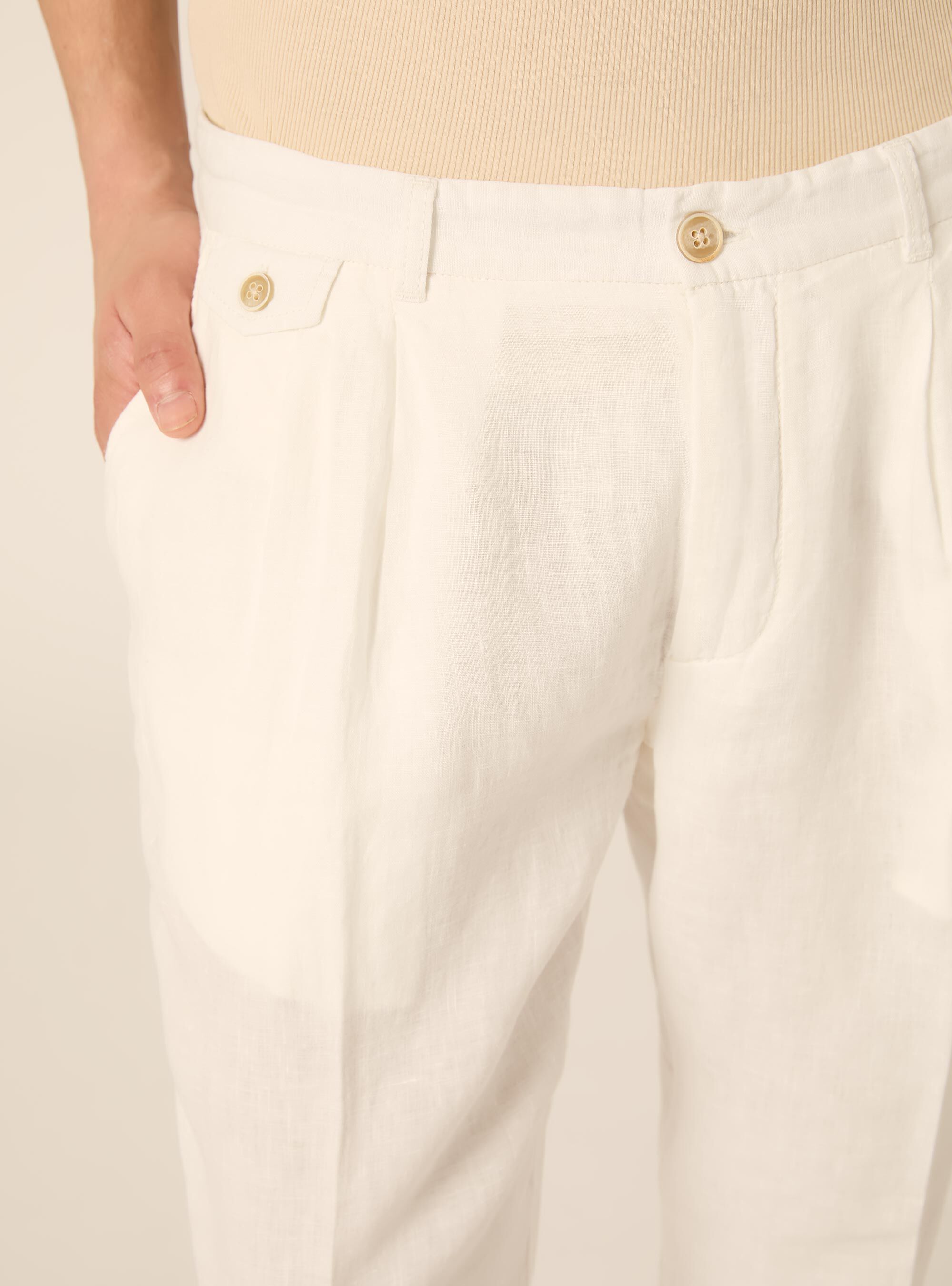 Pure linen chino trousers, WH2 WHITE