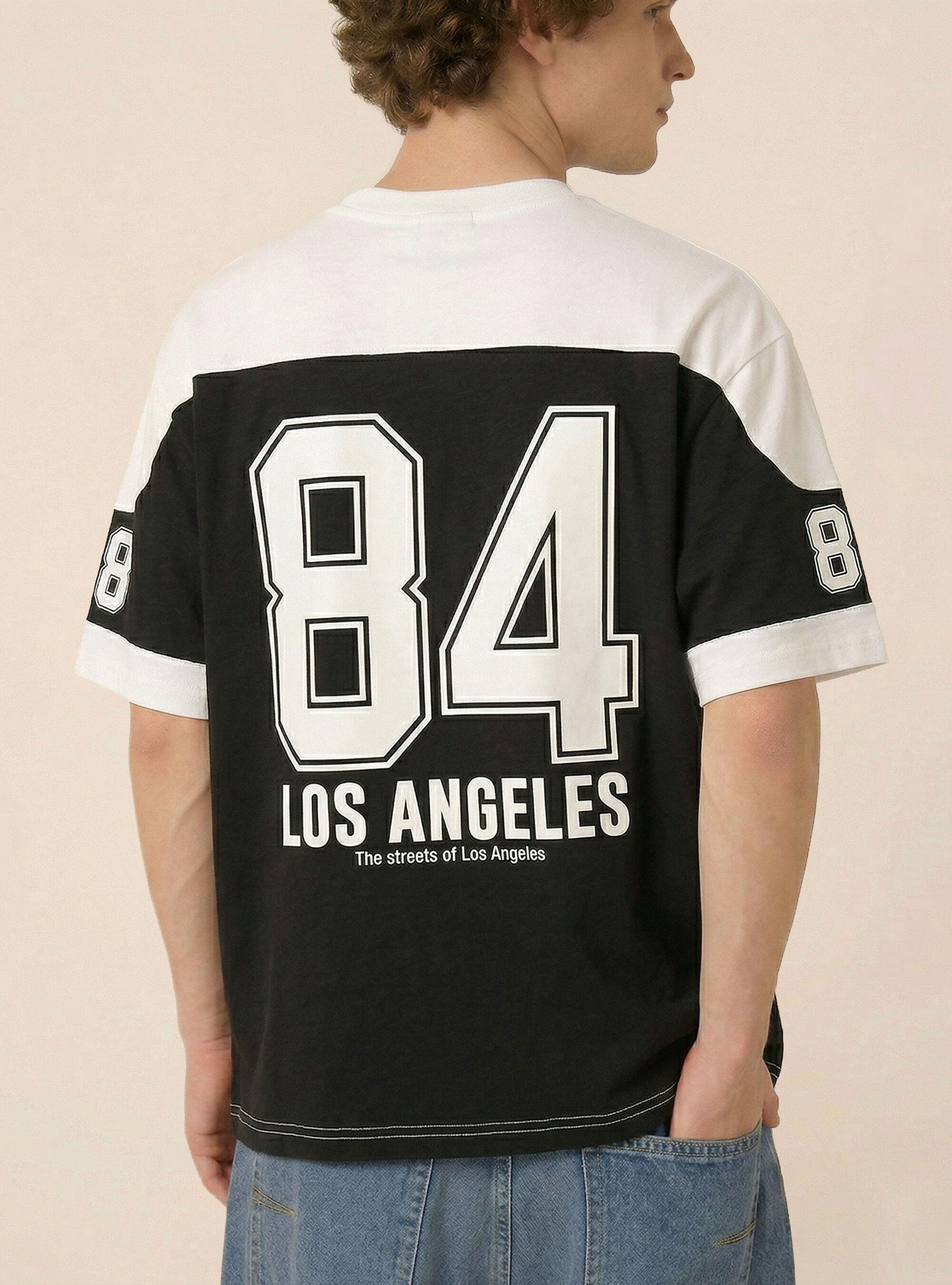 T-shirt con stampa numero, NERO