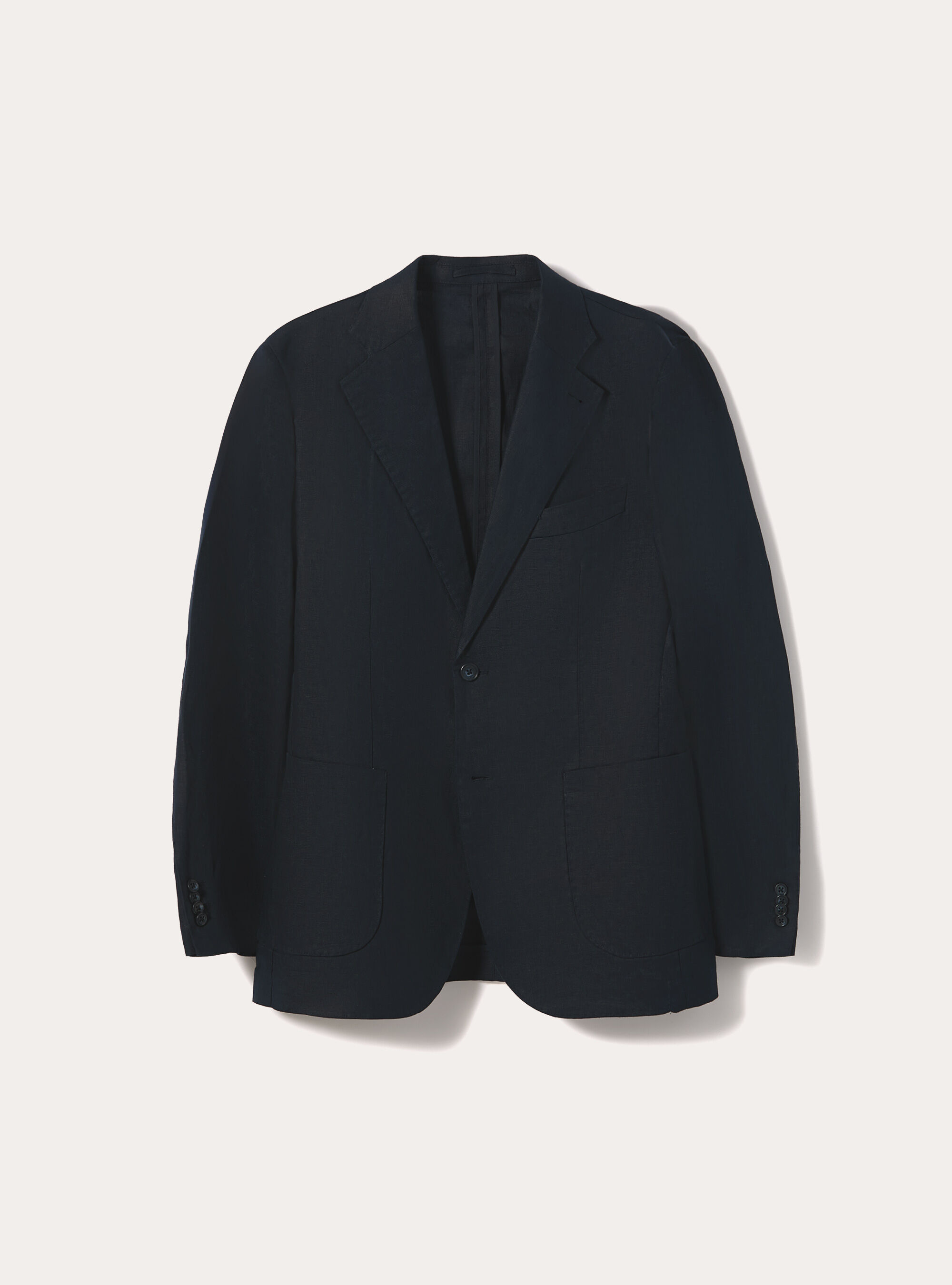 Single-breasted jacket in pure linen, NA1 NAVY DARK