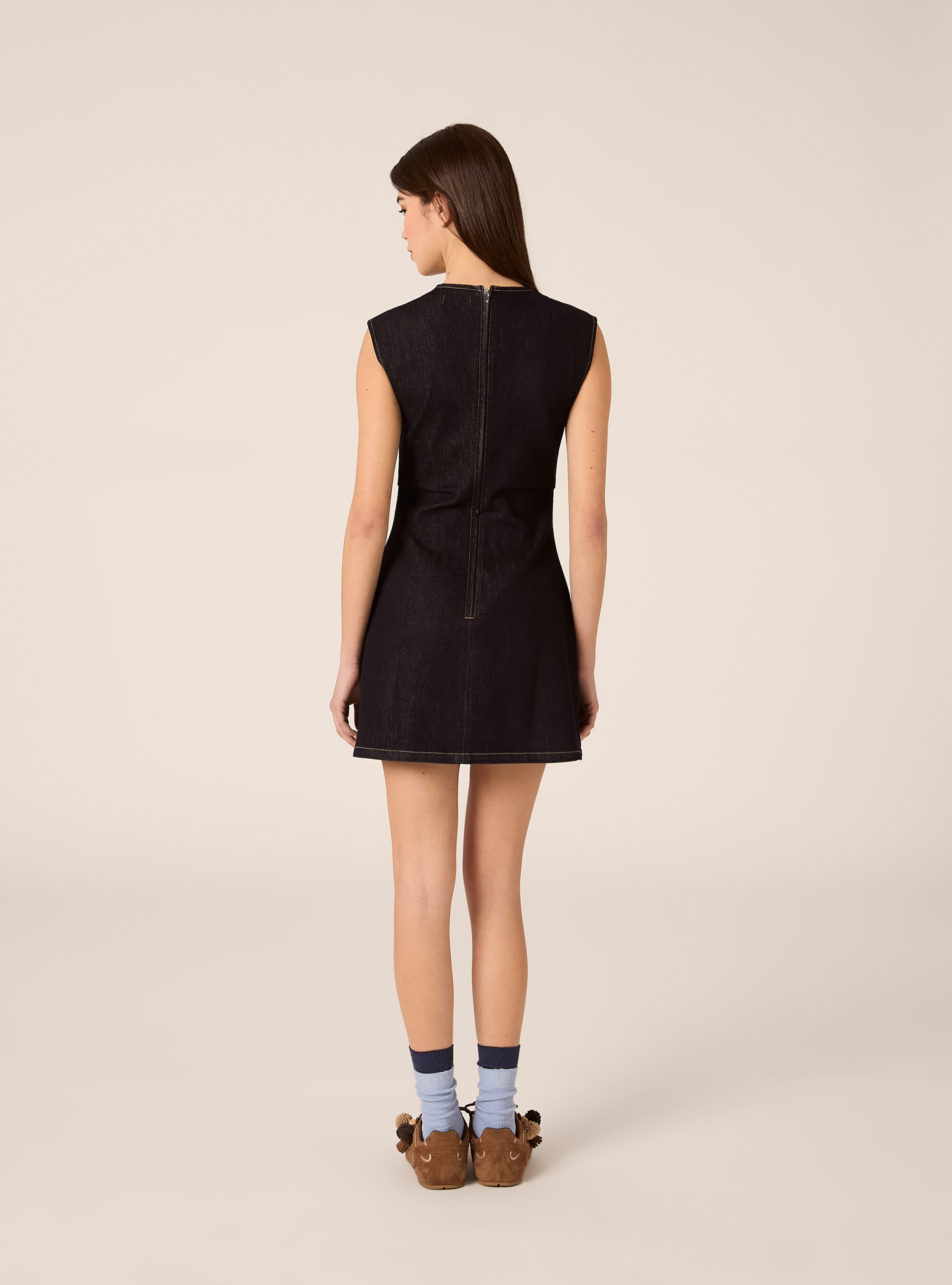 Short denim dress, D001 DEEP BLUE