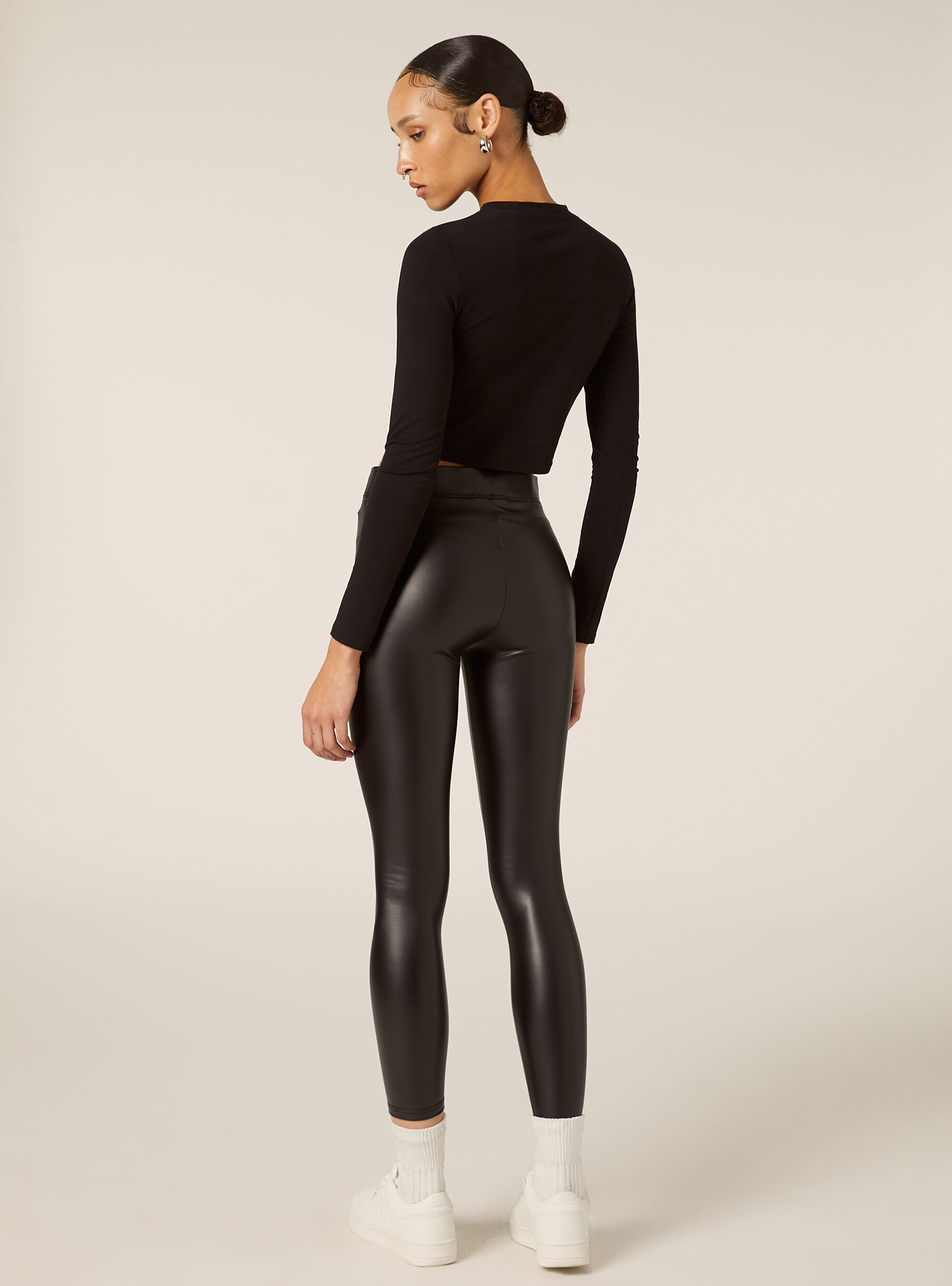 Leggings effet cuir, BK1 BLACK