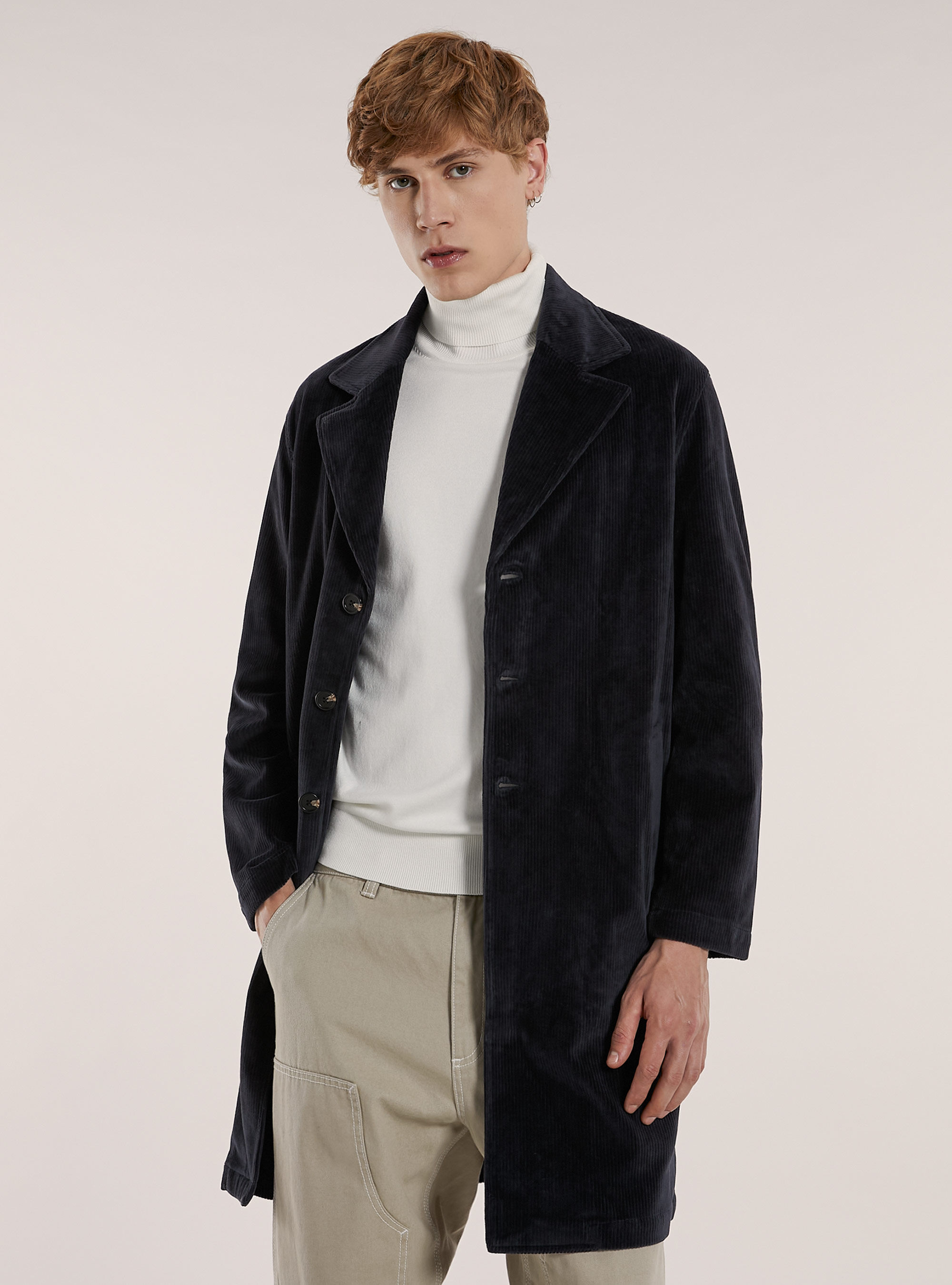 Manteau en velours non doubl&eacute;