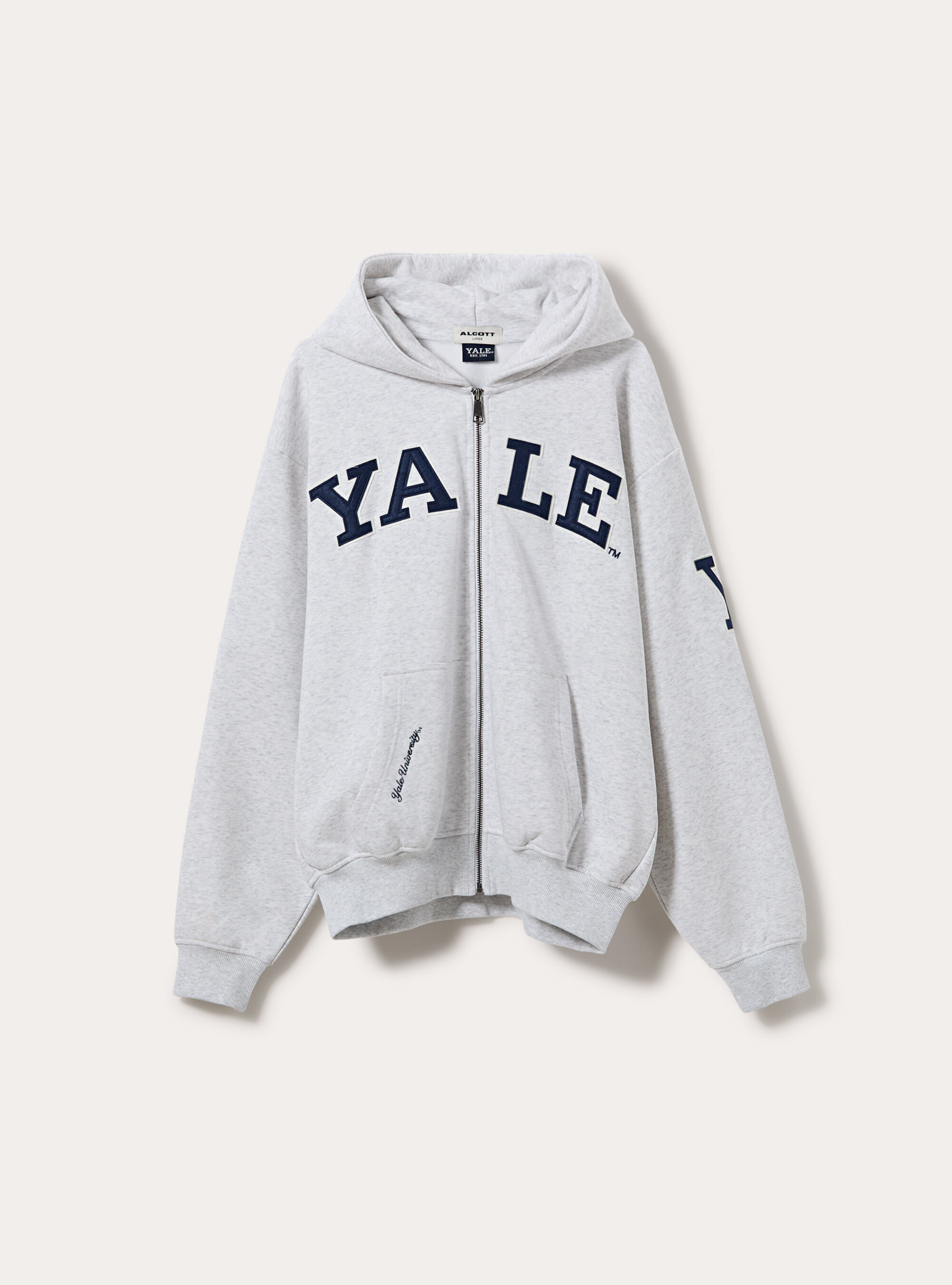 Cardigan yale boxy fit, GRIGIO CHIARO MELANGE