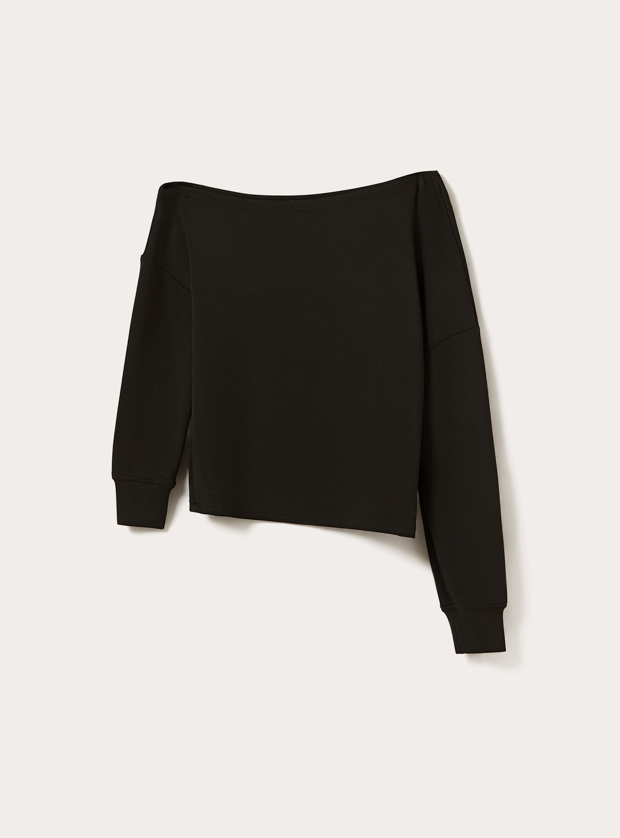Sweat asym&eacute;trique doux au toucher, BK1 BLACK