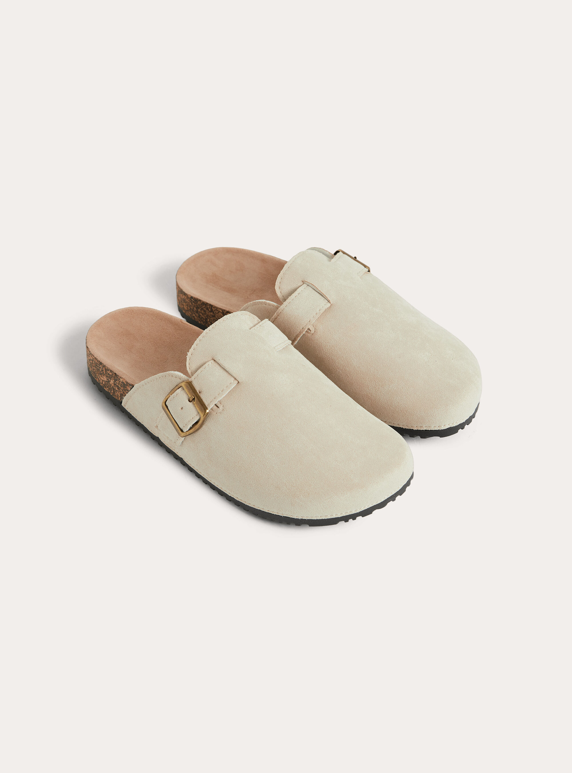 Sabots aus Wildleder, BG3 BEIGE LIGHT