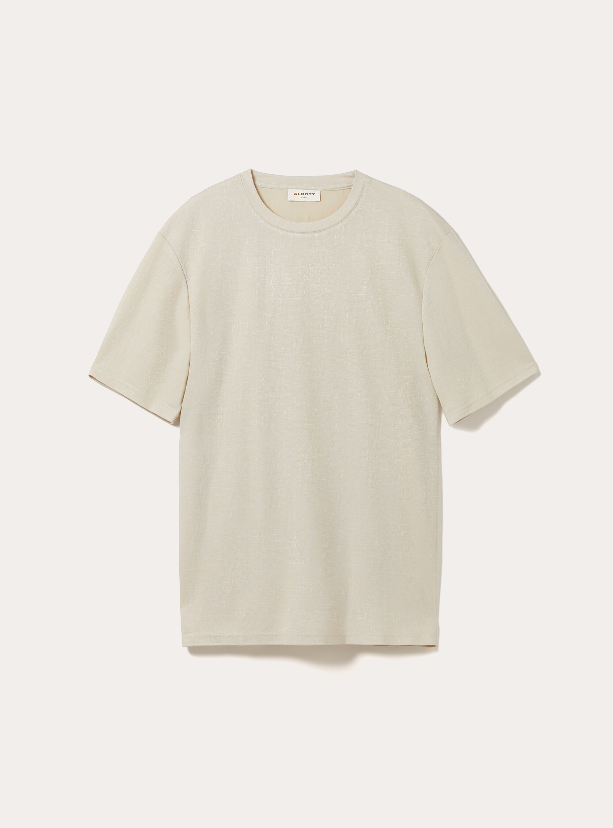 Maglietta boxy fit con texture, BEIGE MEDIO