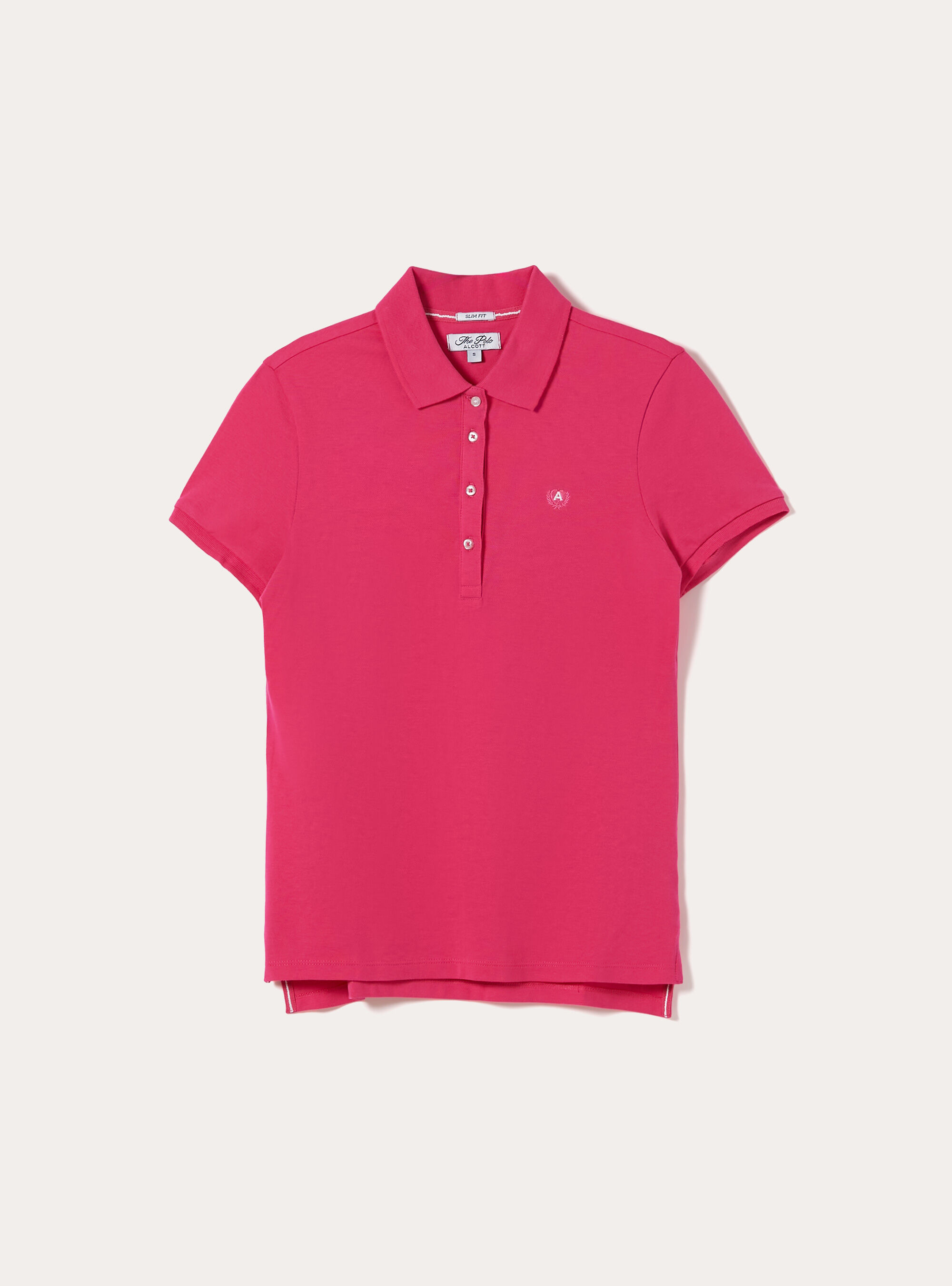 Slim Fit Polo Shirt with Embroidered Logo, FX2 FUXIA MEDIUM