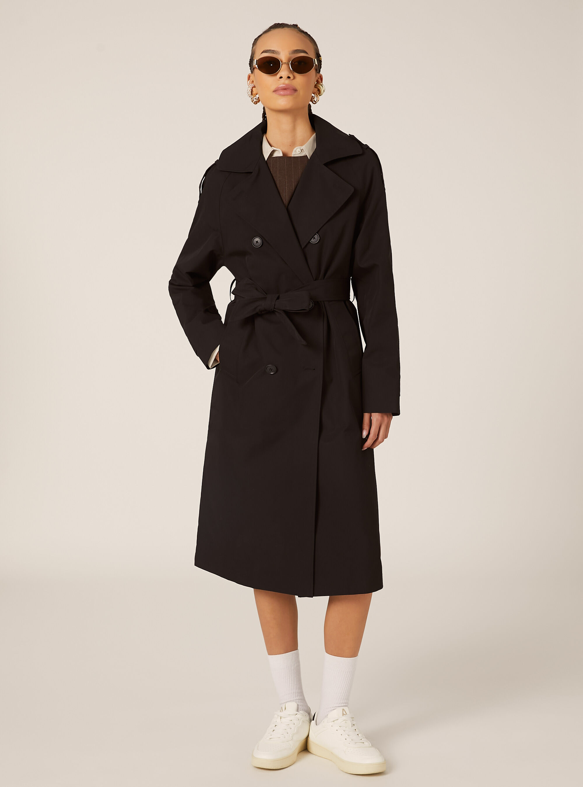 Trench long avec ceinture