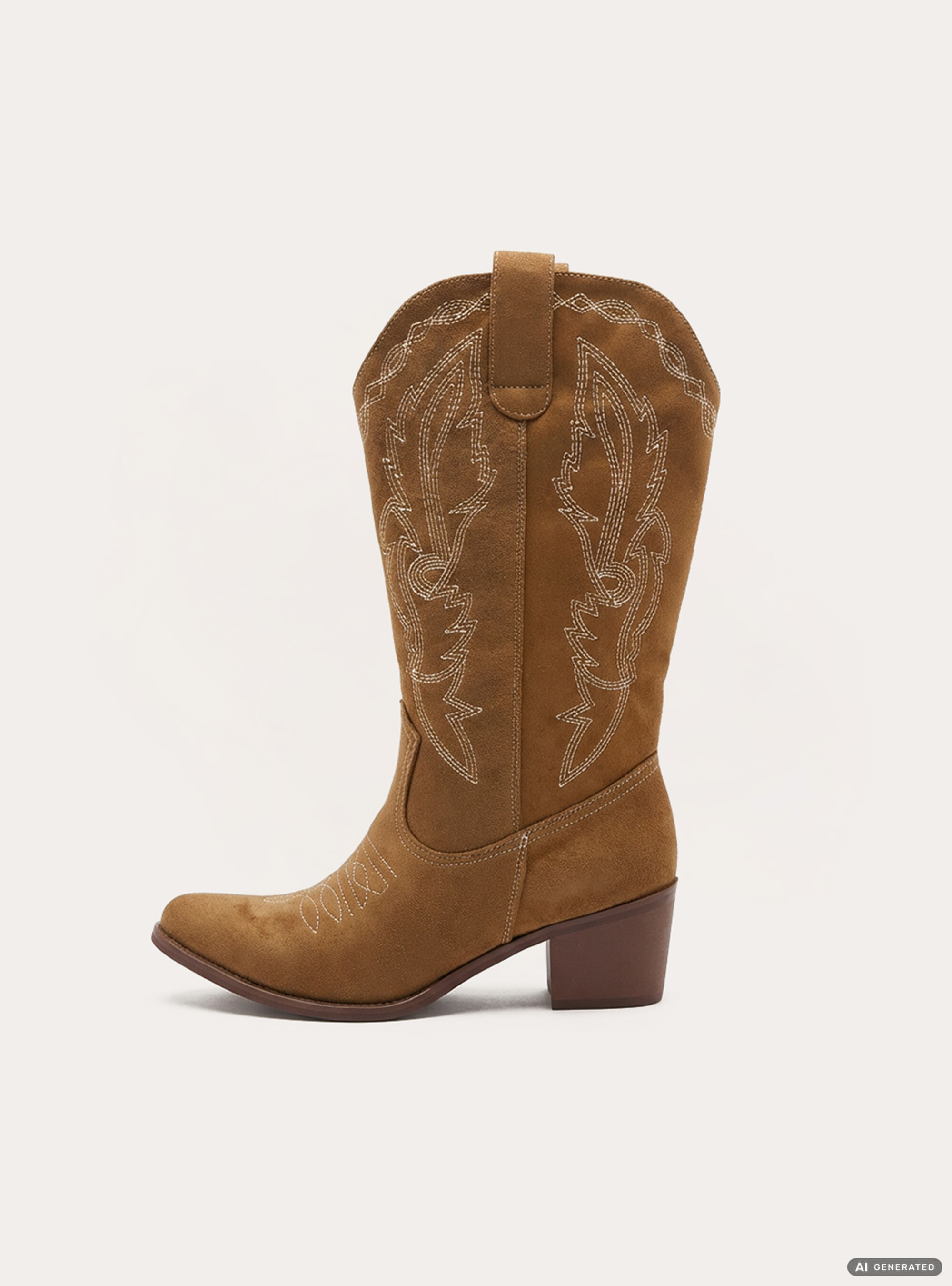 Camperos boots with embroidery, BR3 BROWN LIGHT