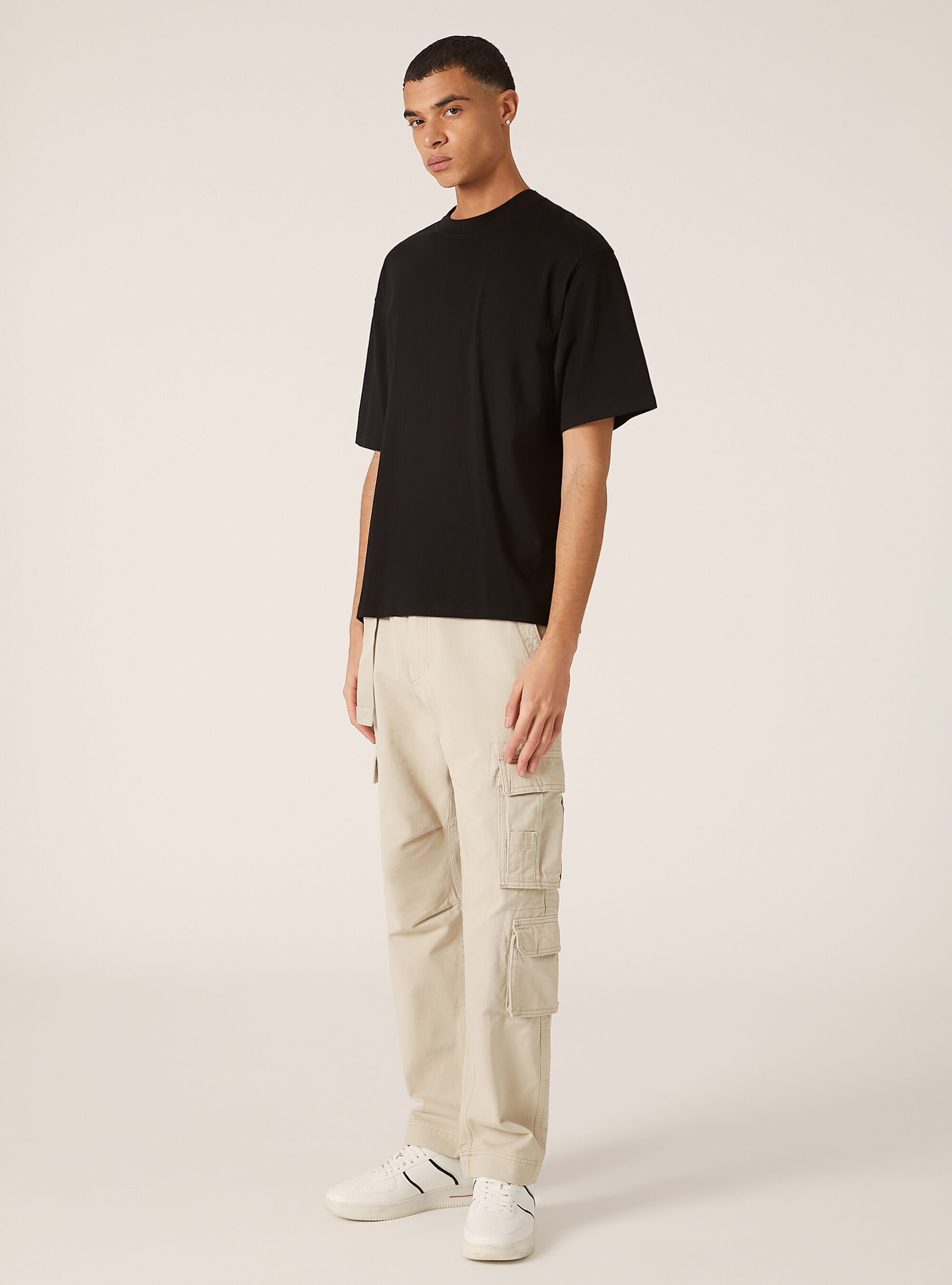T-shirt coupe carr&eacute;e en coton