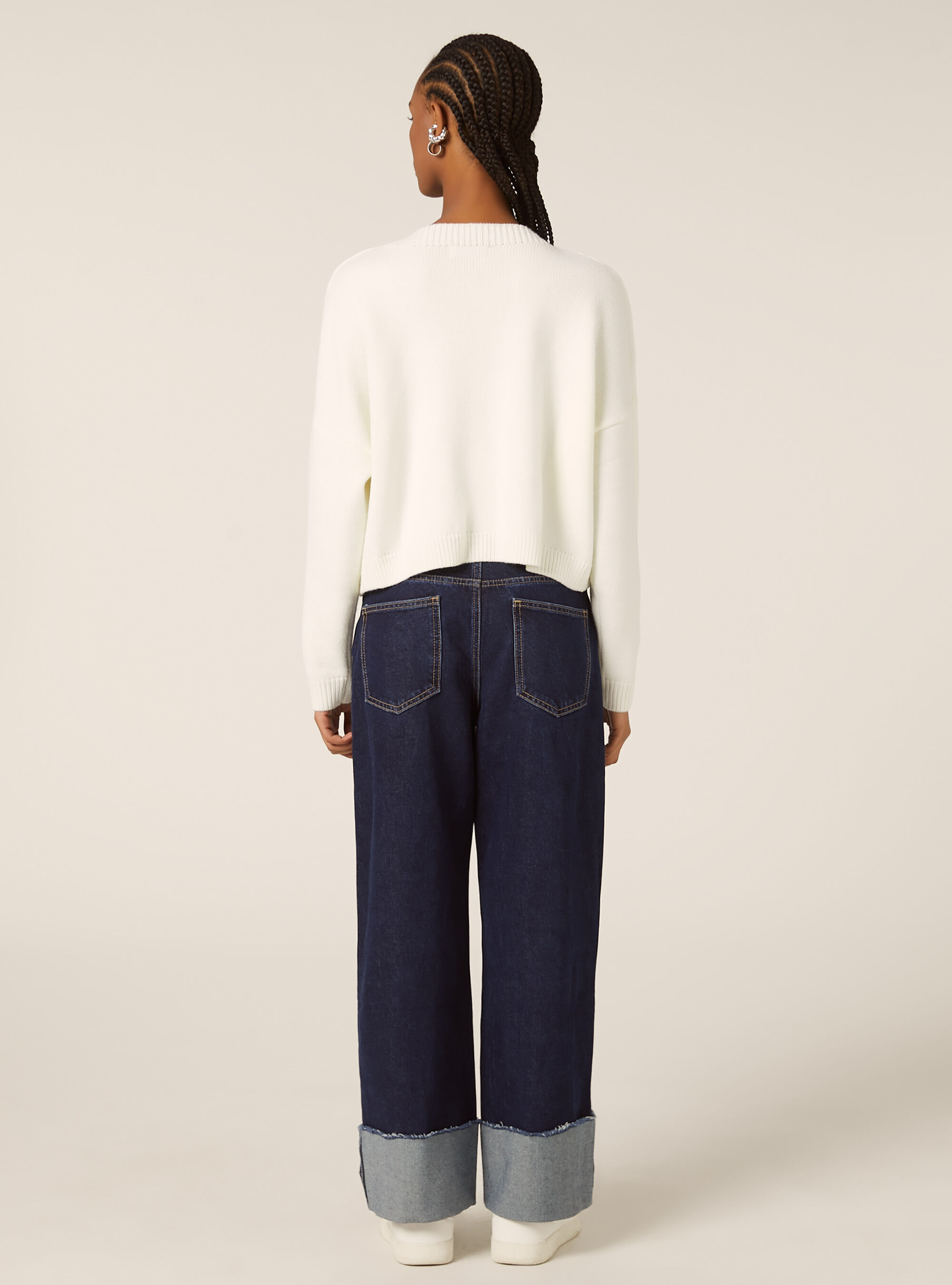 Pull &agrave; col rond basique, WH1 OFF WHITE