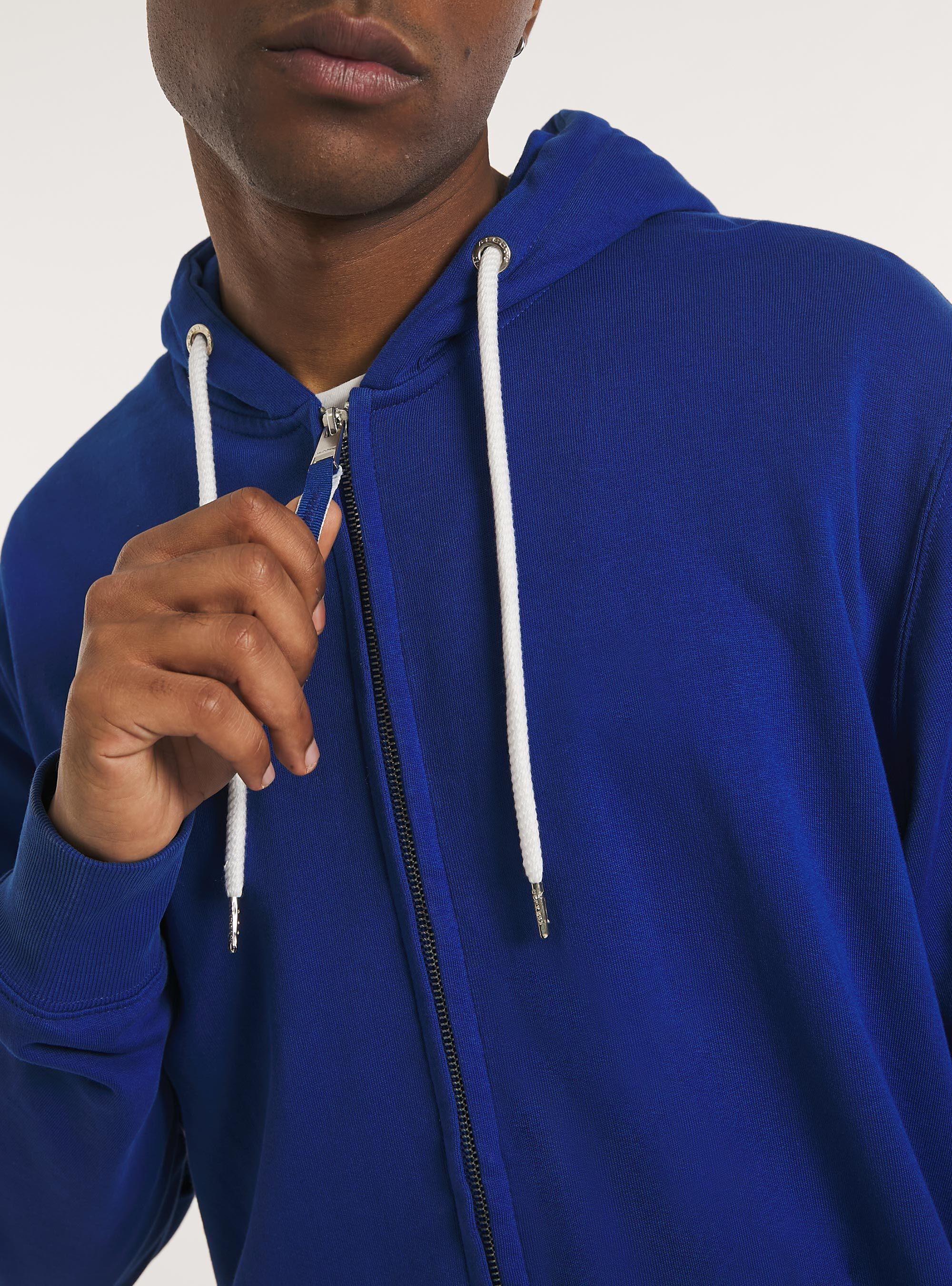 Zip et sweat &agrave; capuche en coton
