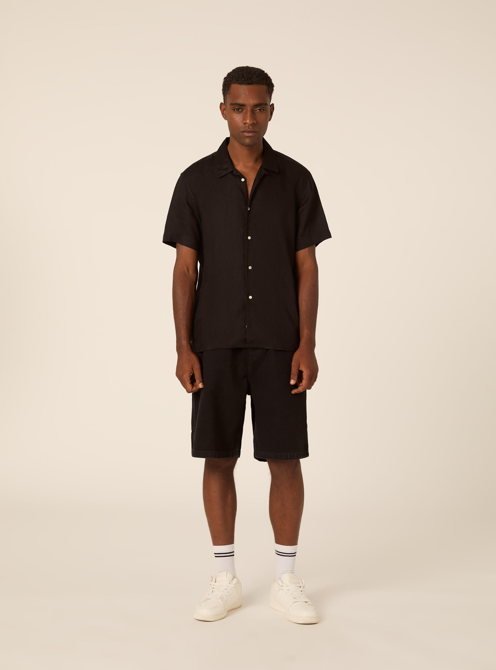 Kurzarm-Bowlinghemd, BK1 BLACK