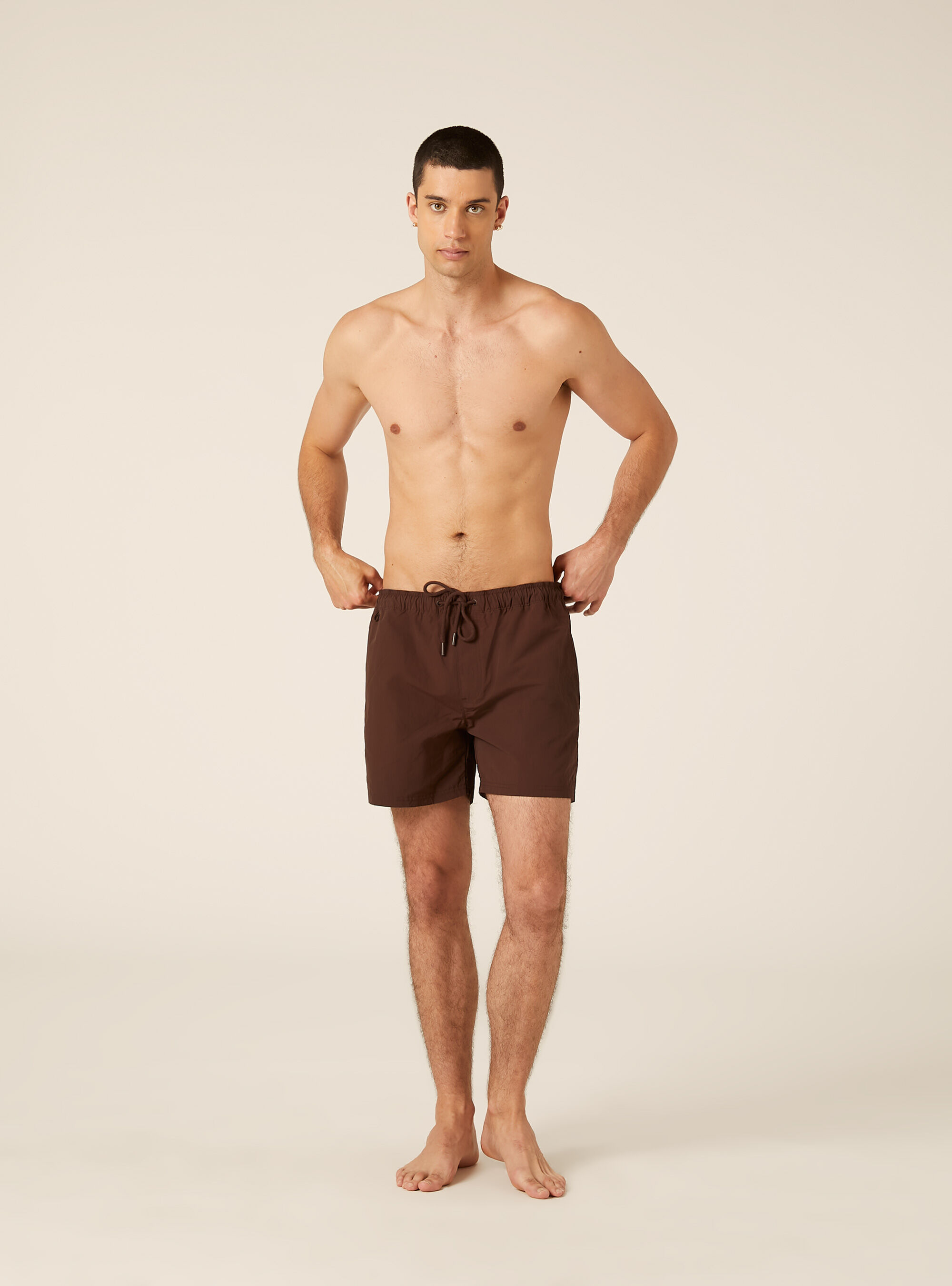 Short de Bain Bermuda &agrave; Cordon de Serrage