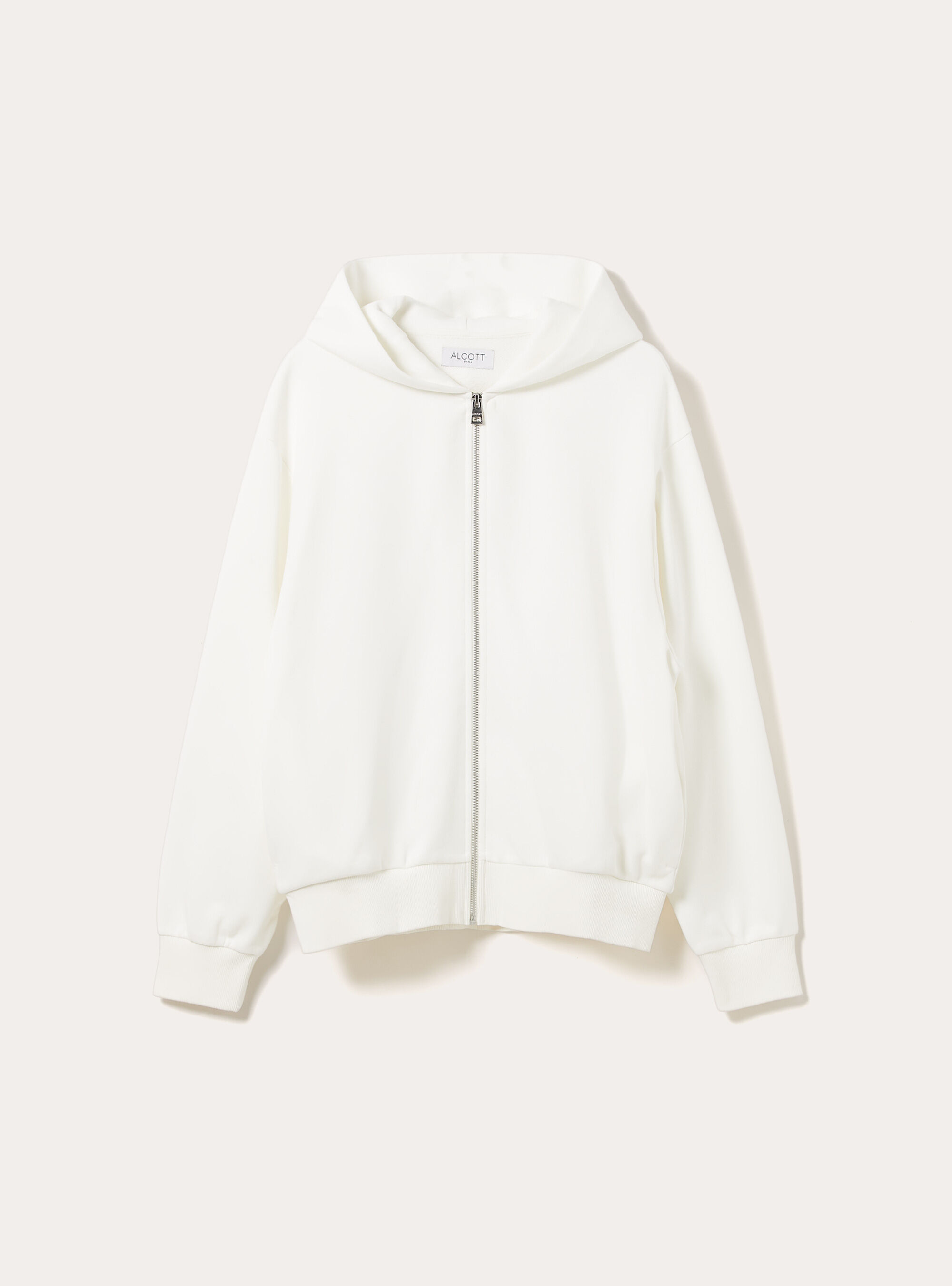 Sudadera con cremallera y corte recto, WH1 OFF WHITE