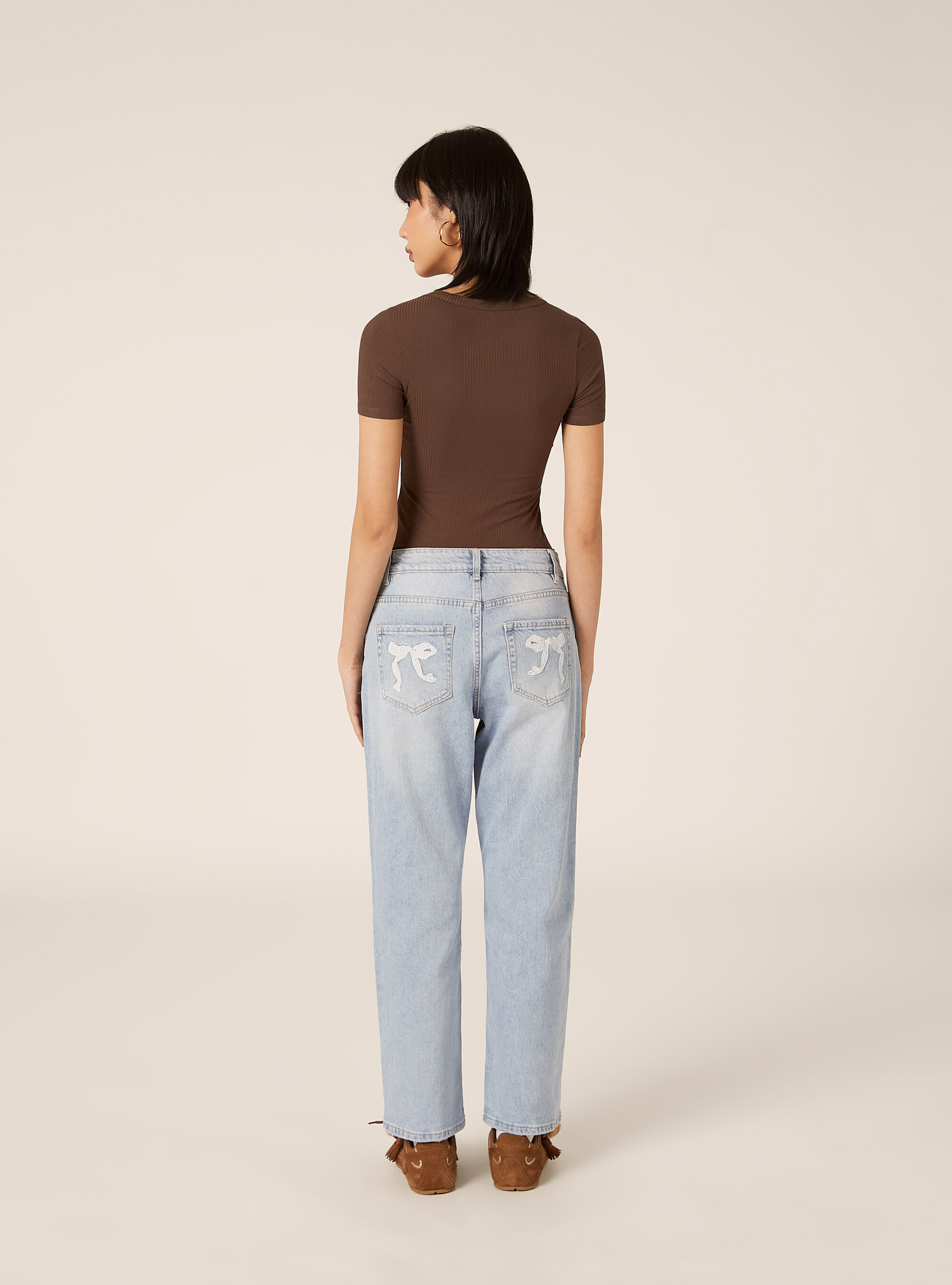 Kurz&auml;rmeliger gerippter Body, BR2 BROWN MEDIUM