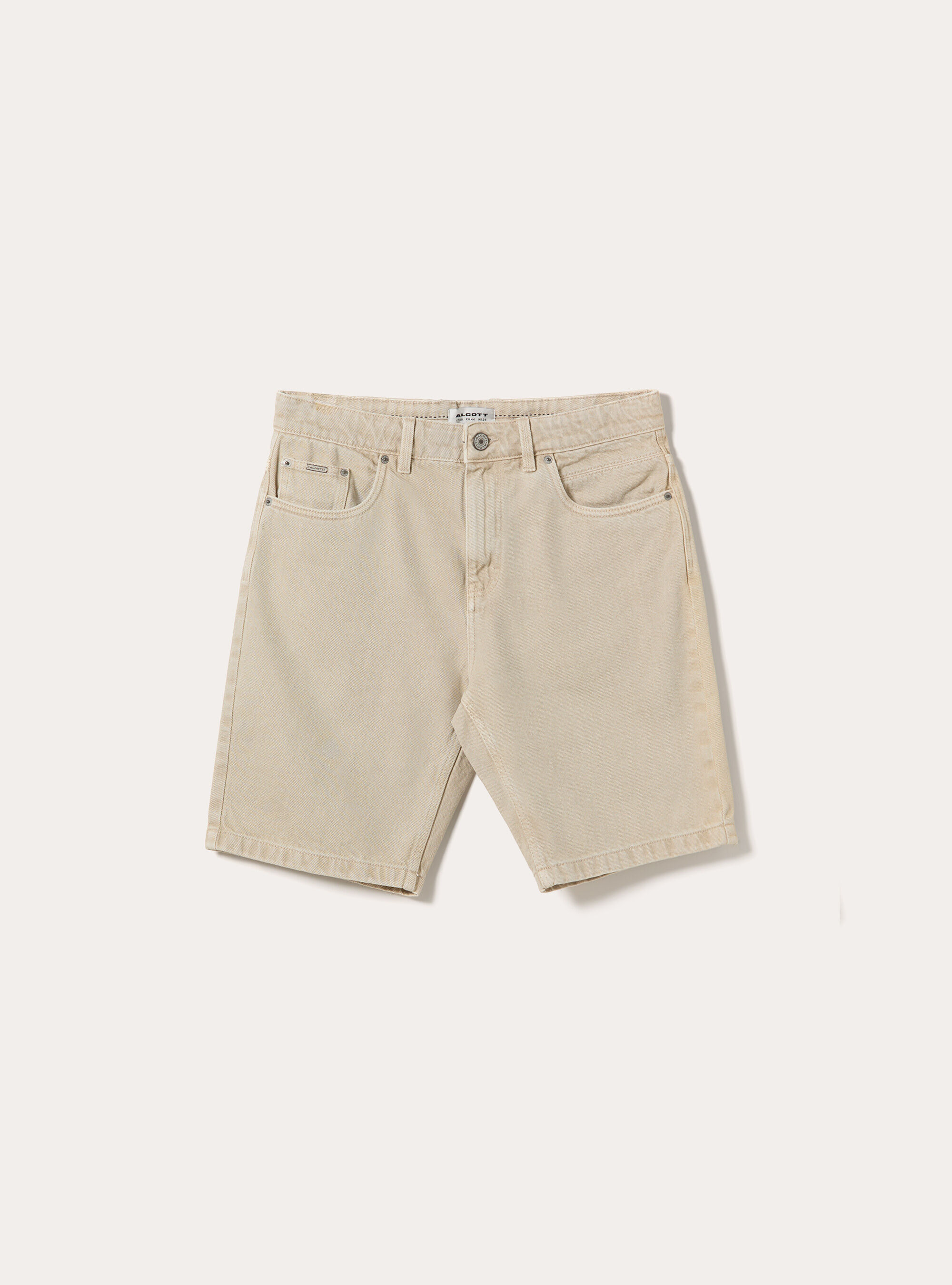 Bermuda Regular Fit in Cotone Leggero, BEIGE CHIARO