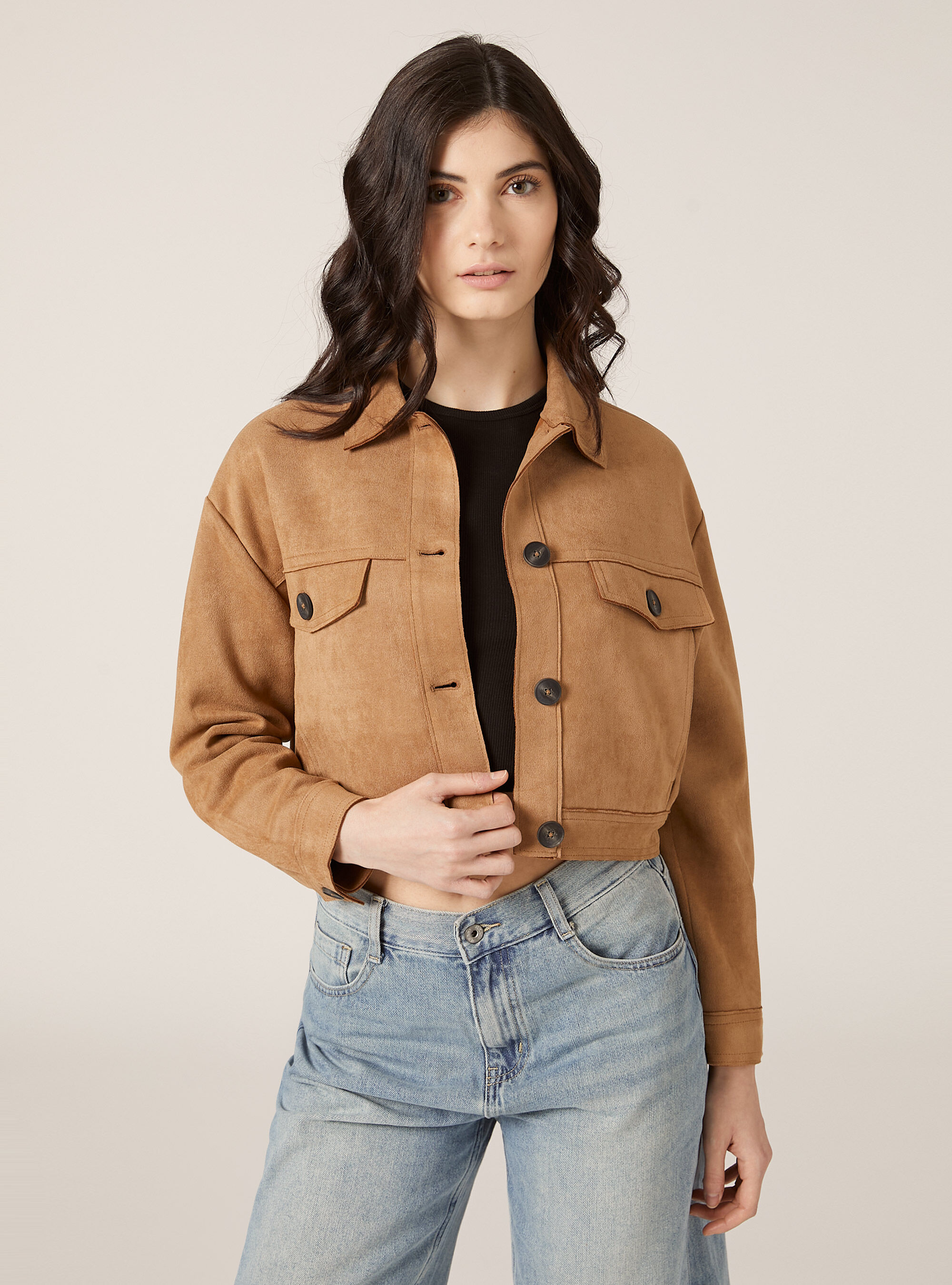Veste chemise effet daim