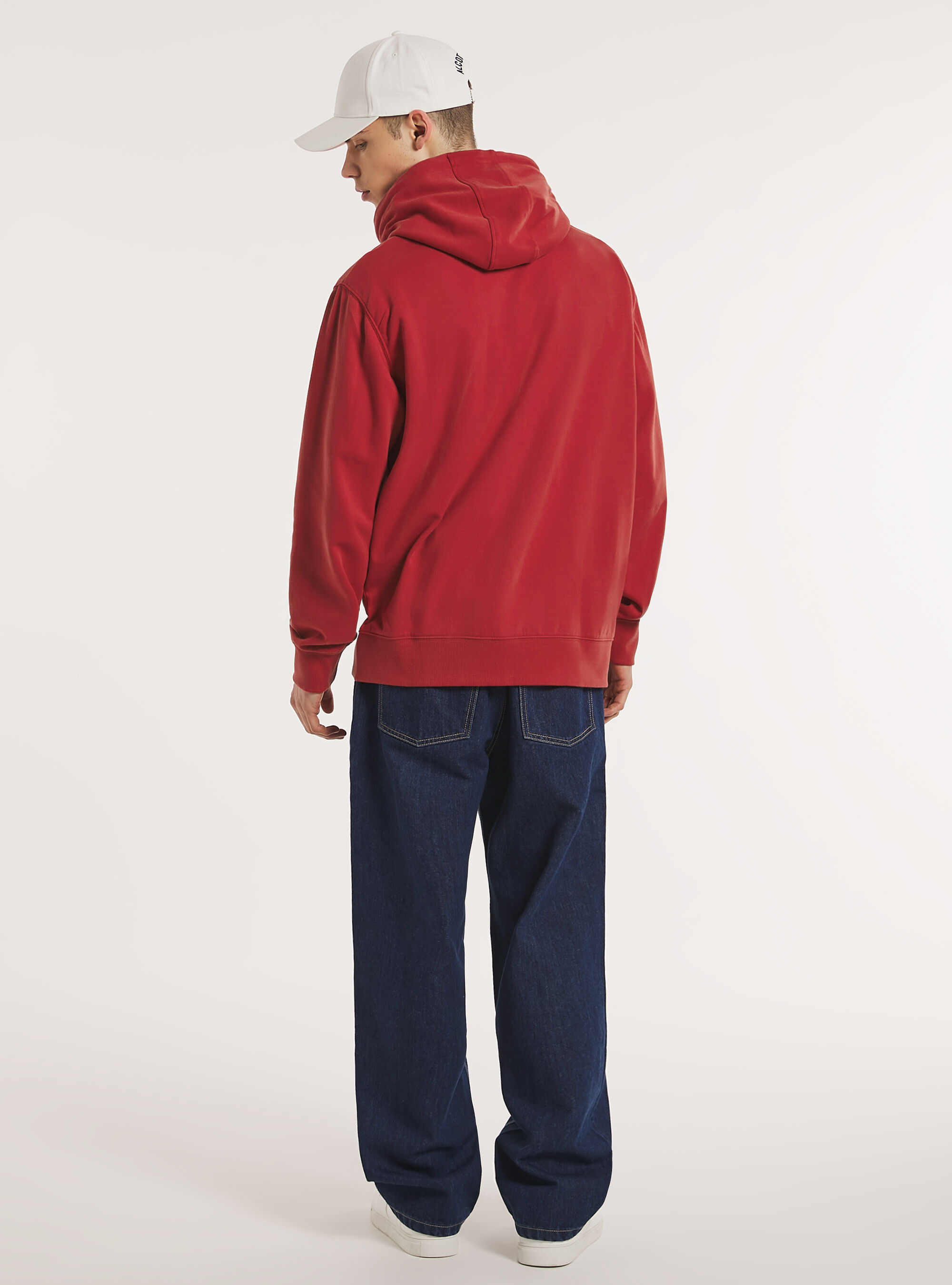 Zip et sweat &agrave; capuche en coton, RD2 RED MEDIUM