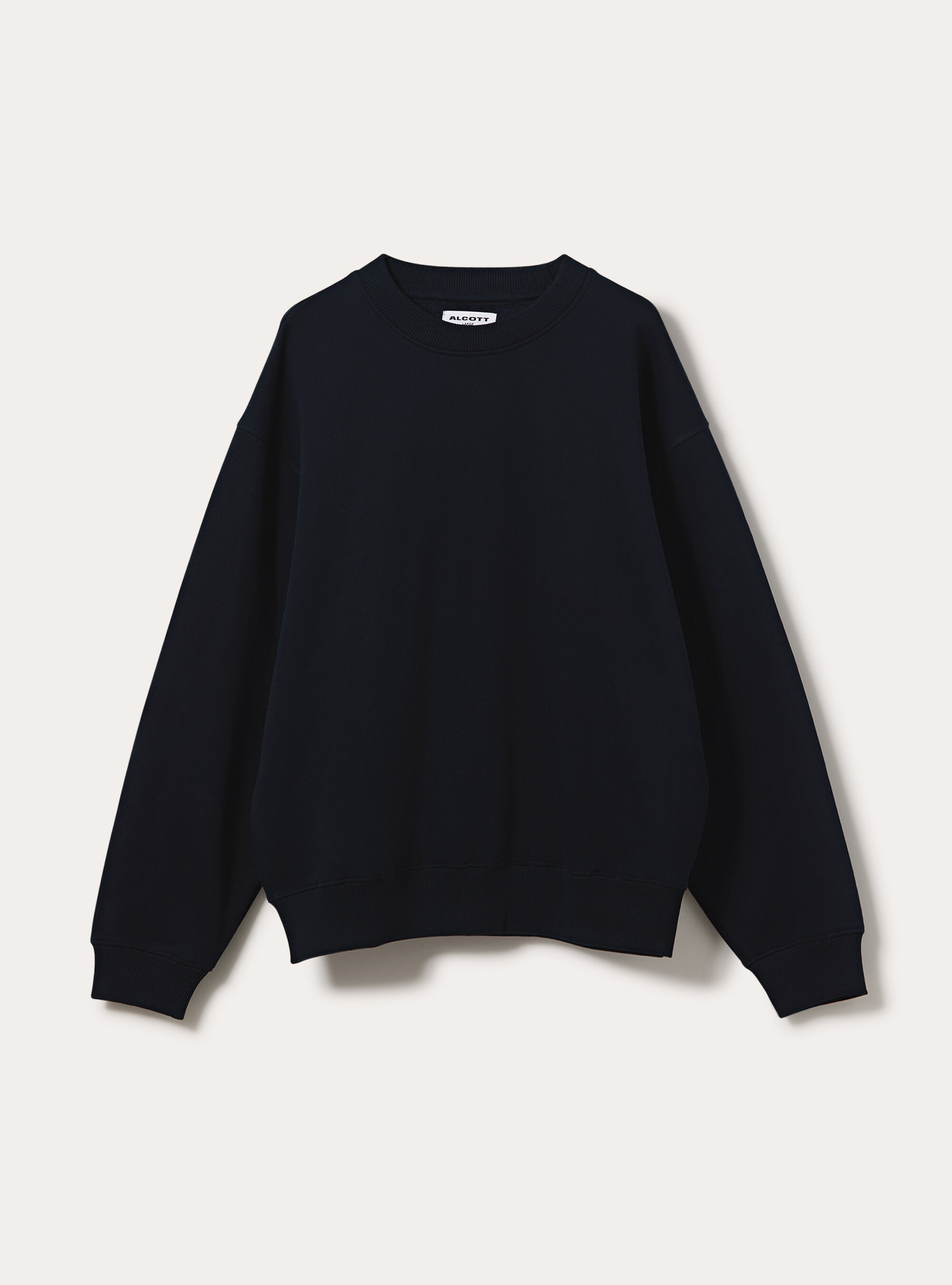 Basic boxy fit sweatshirt mit rundhalsausschnitt, NA1 NAVY DARK