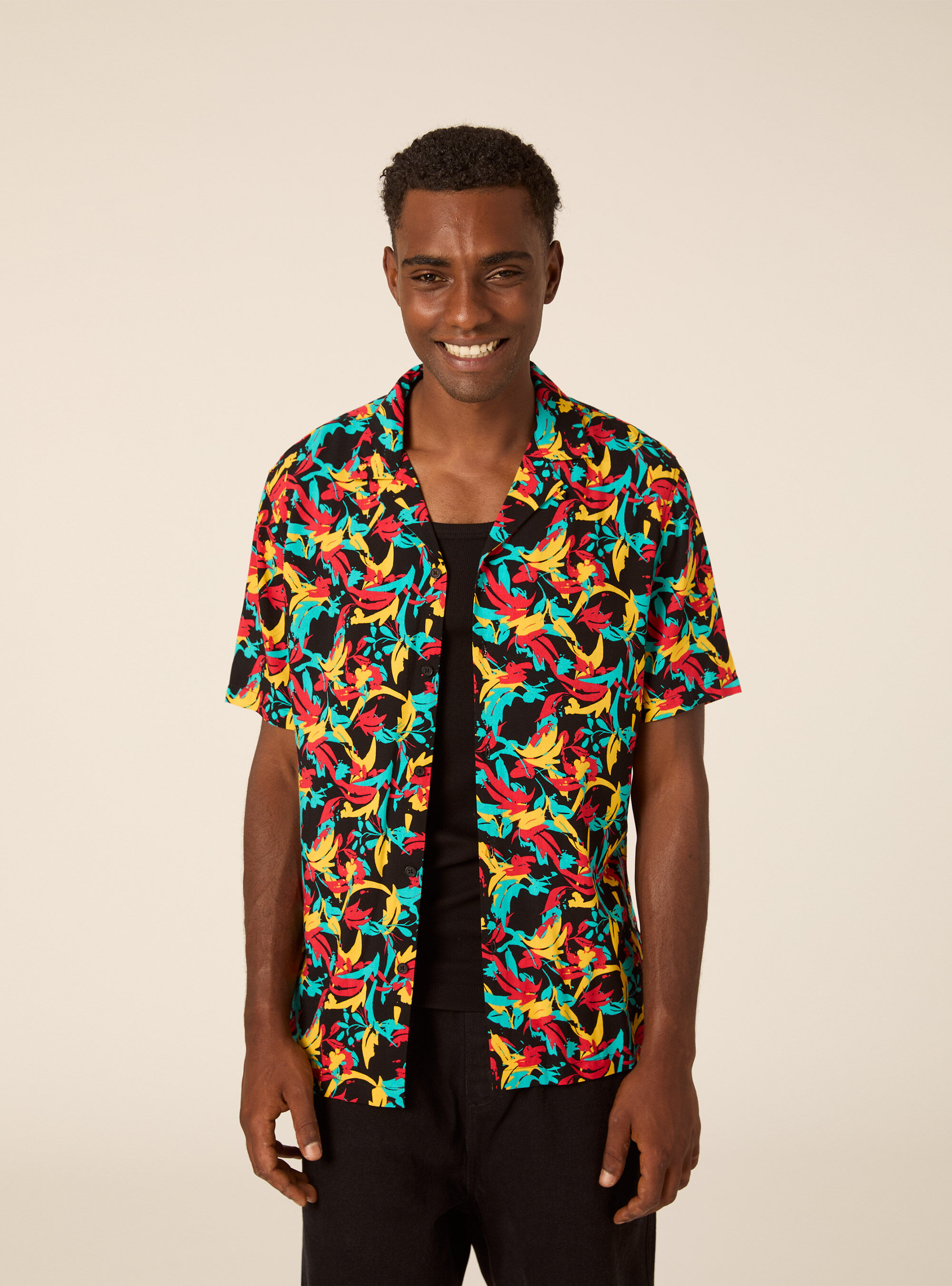 Chemise Bowling &agrave; Imprim&eacute; Abstrait Multicolore