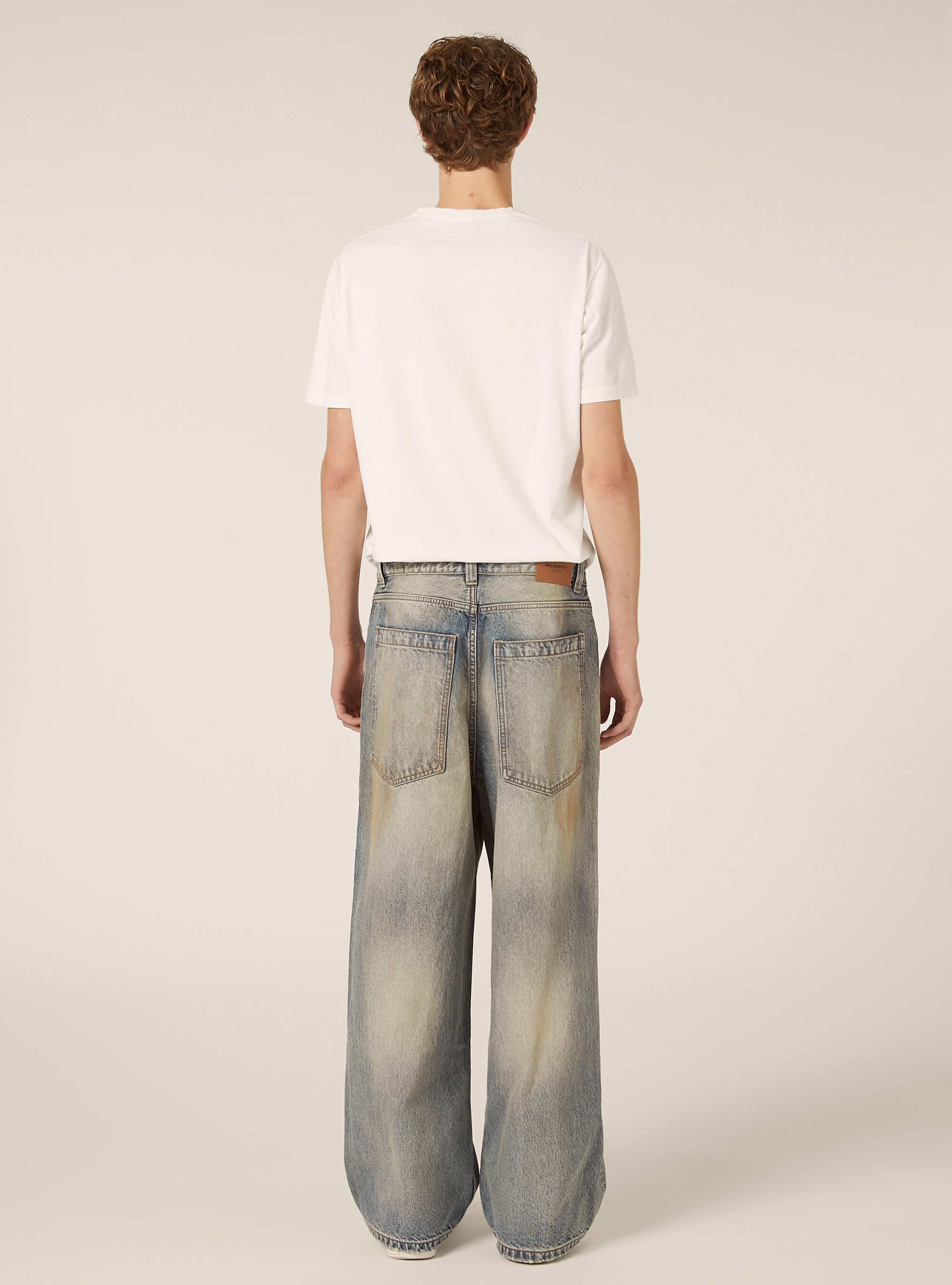Jeans baggy effet d&eacute;lav&eacute;, D202 AZZURRE LIGHT OVERDYE