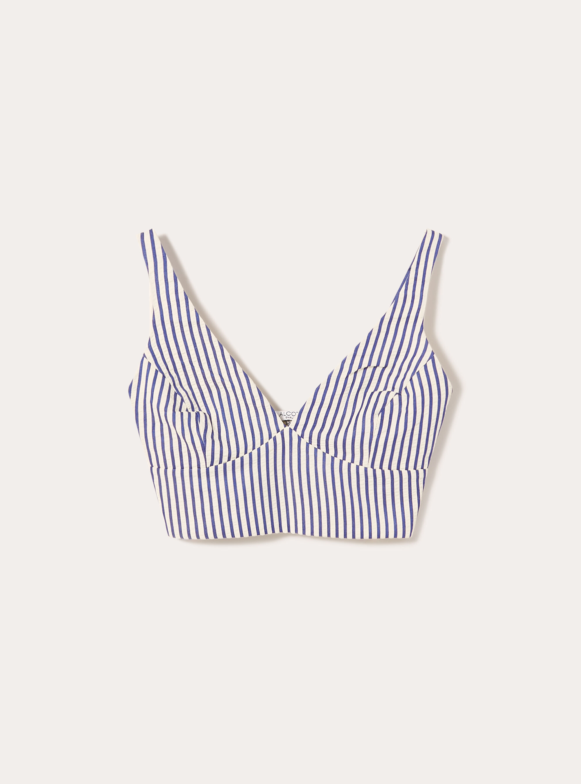 Top a righe con texture stropicciata, STRIPES