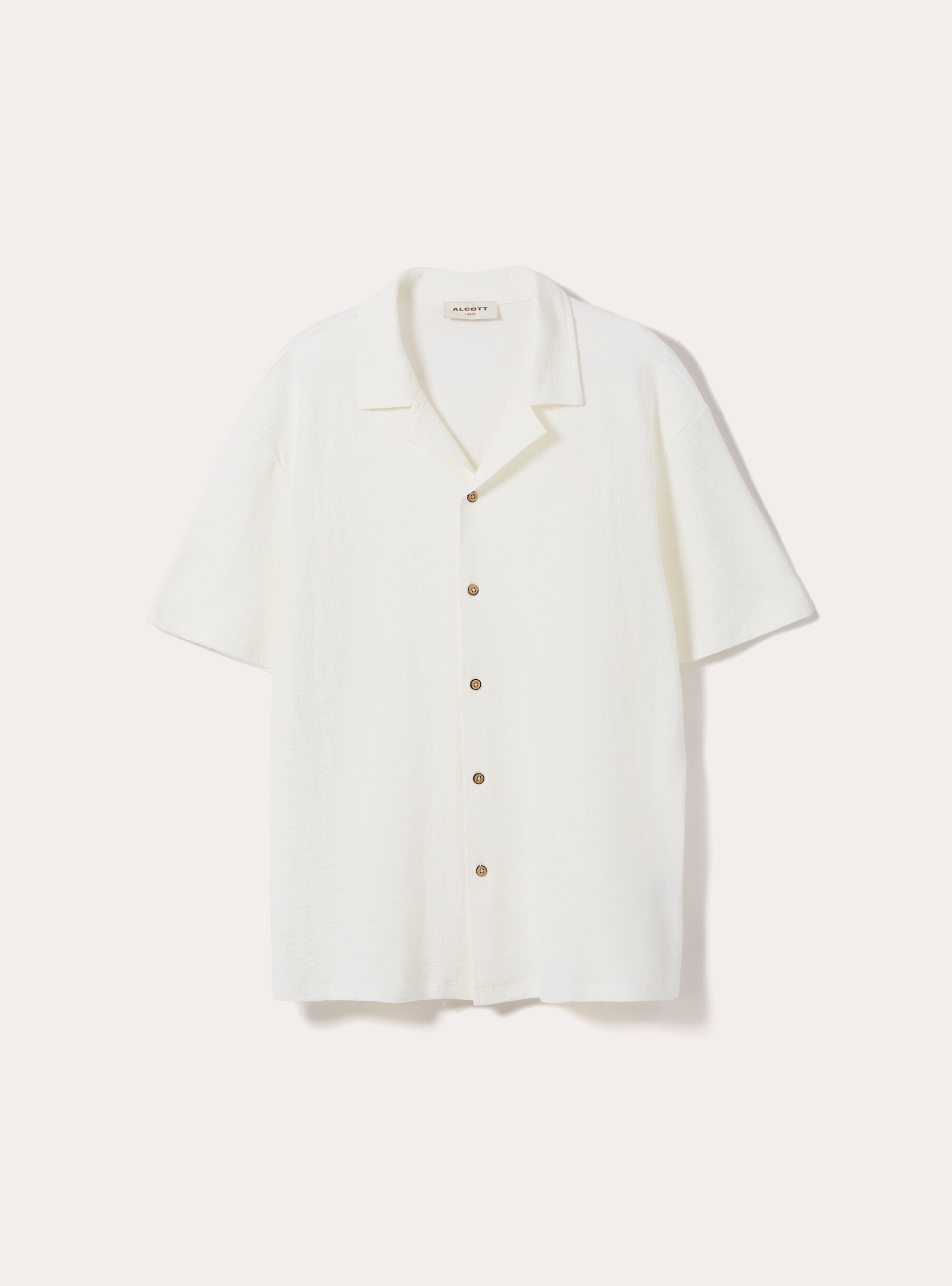 Boxy-fit textured shirt, WH2 WHITE