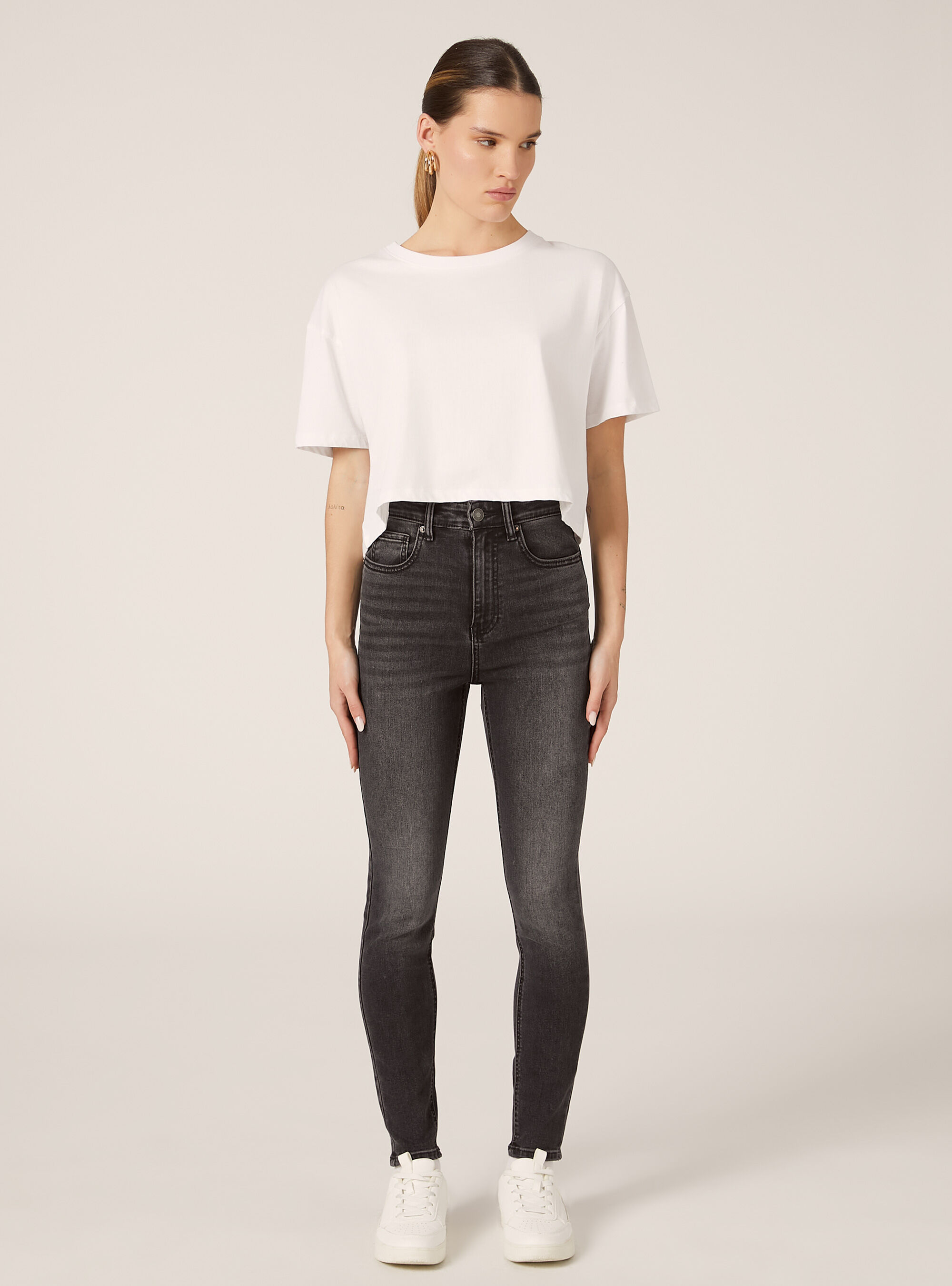 Jeans skinny taille tr&egrave;s haute