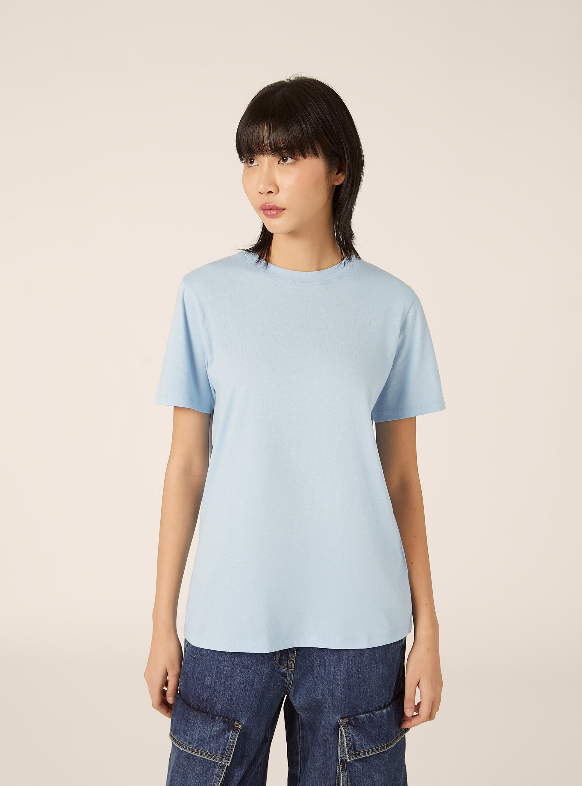 Camiseta de cuello redondo de algod&oacute;n