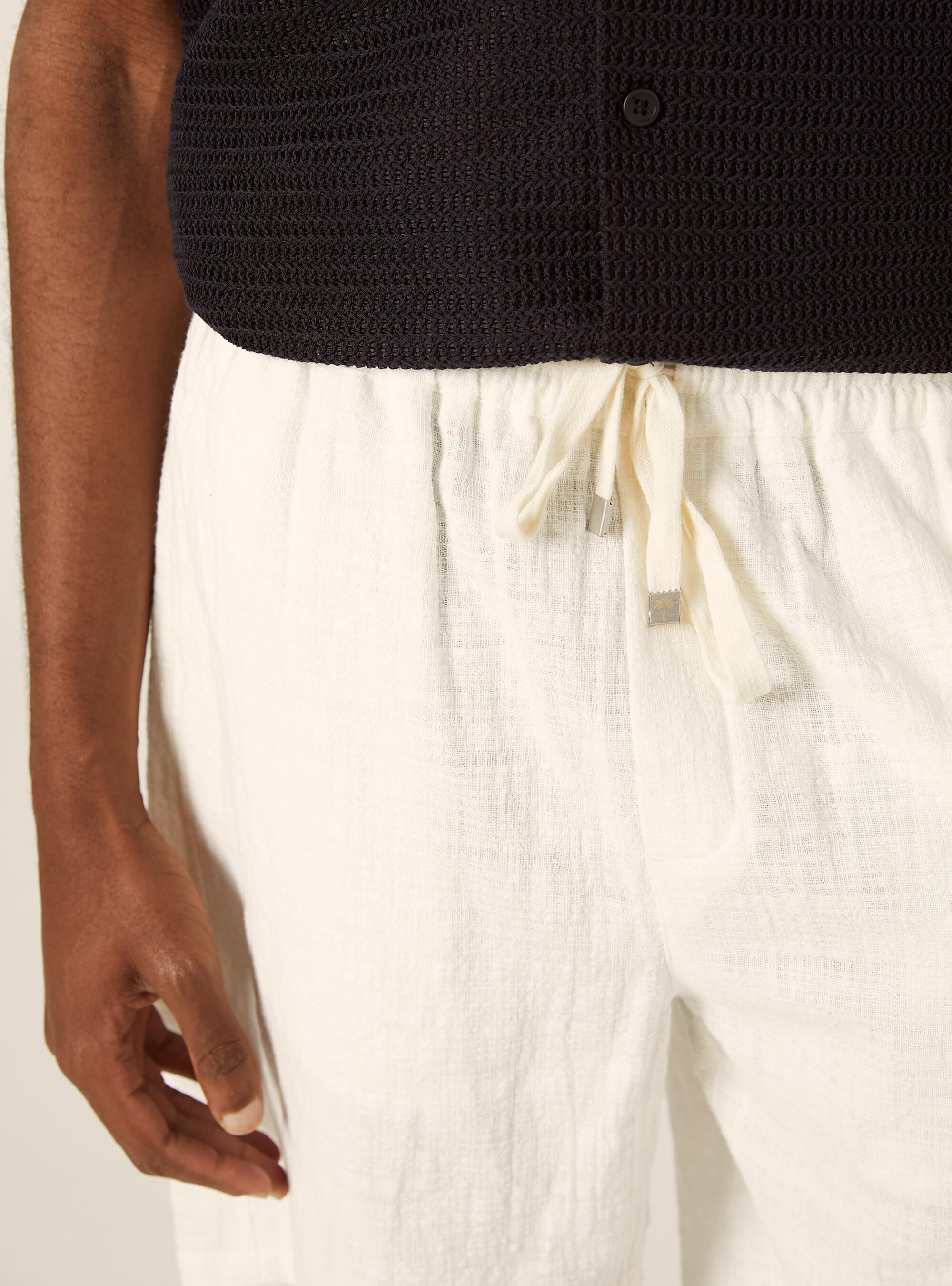Bermudas de algod&oacute;n con cintura el&aacute;stica, WH2 WHITE