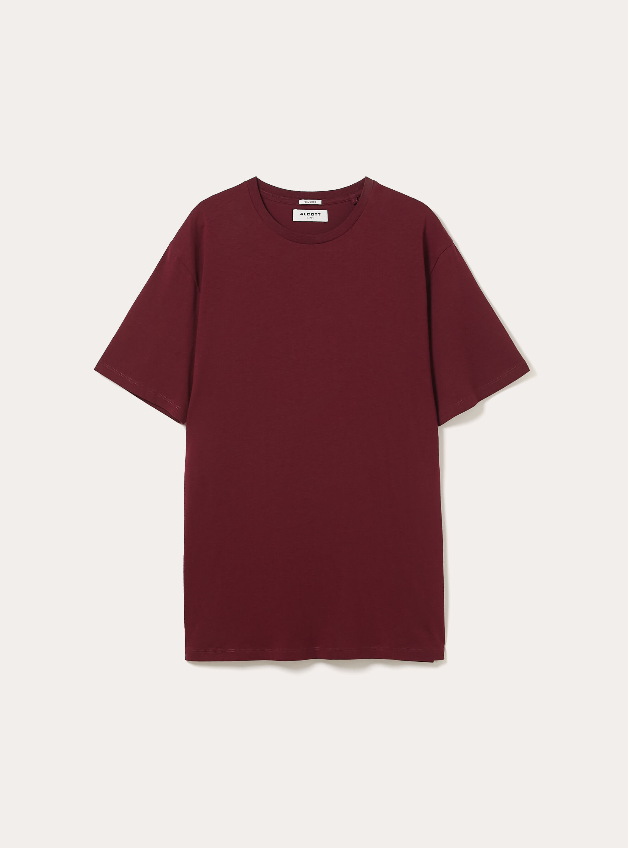 T-shirt basique en coton, BO1 BORDEAUX DARK