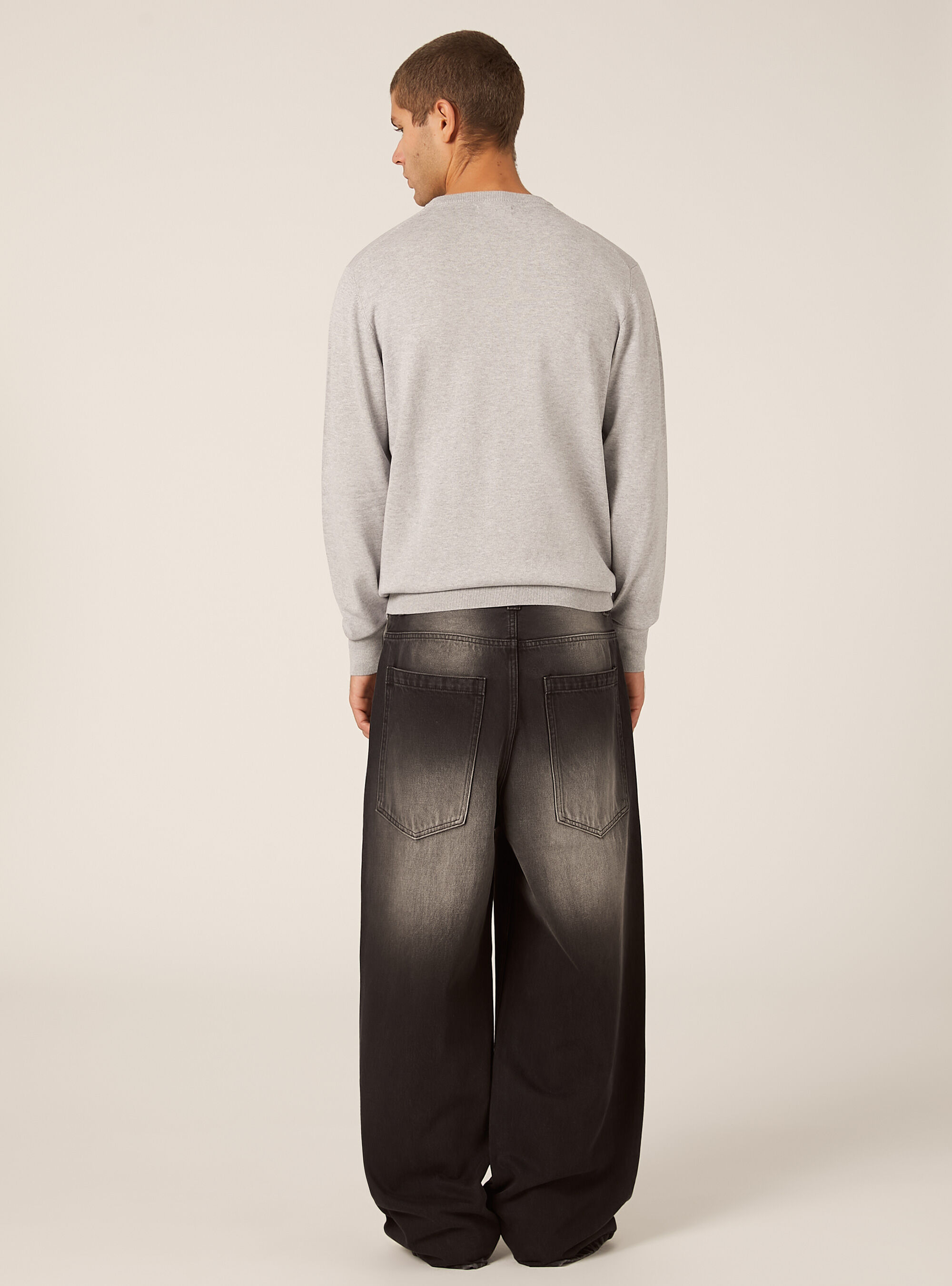 Pull &agrave; col rond en viscose Ecovero, MGY2 GREY MEL MEDIUM