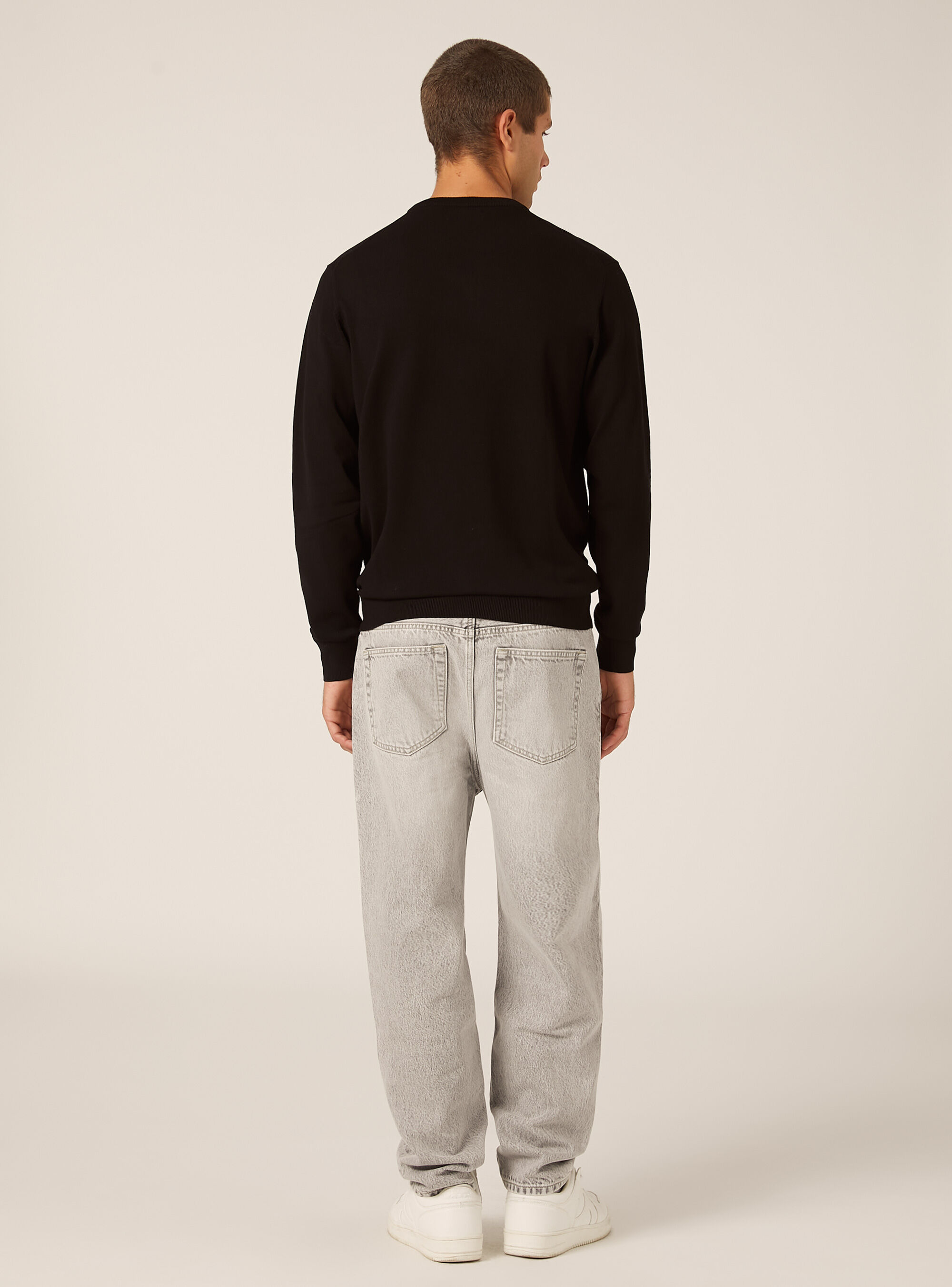 Pull &agrave; col rond en viscose Ecovero, BK1 BLACK
