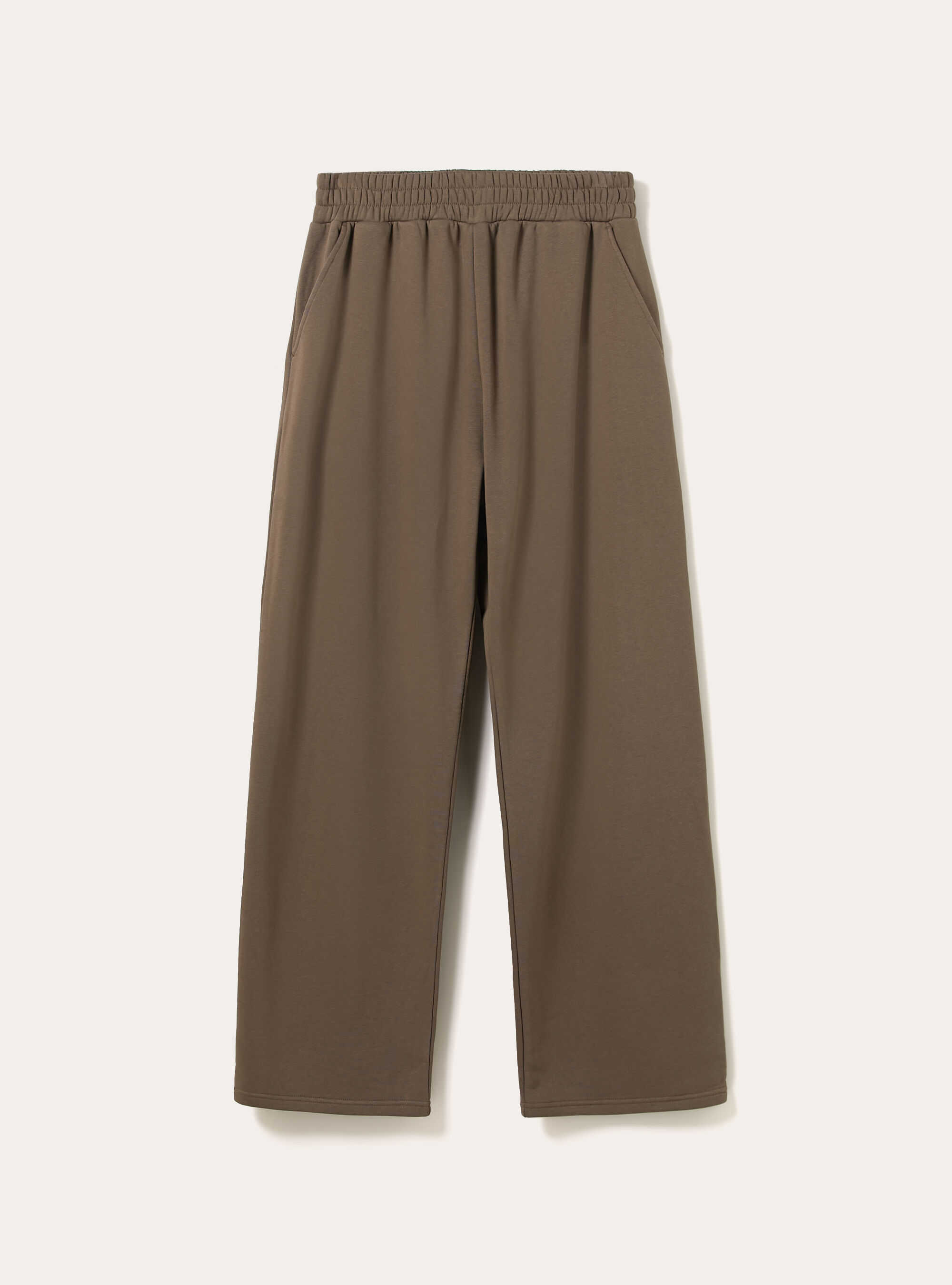 Pantalones ligeros de felpa de corte holgado, BR2 BROWN MEDIUM